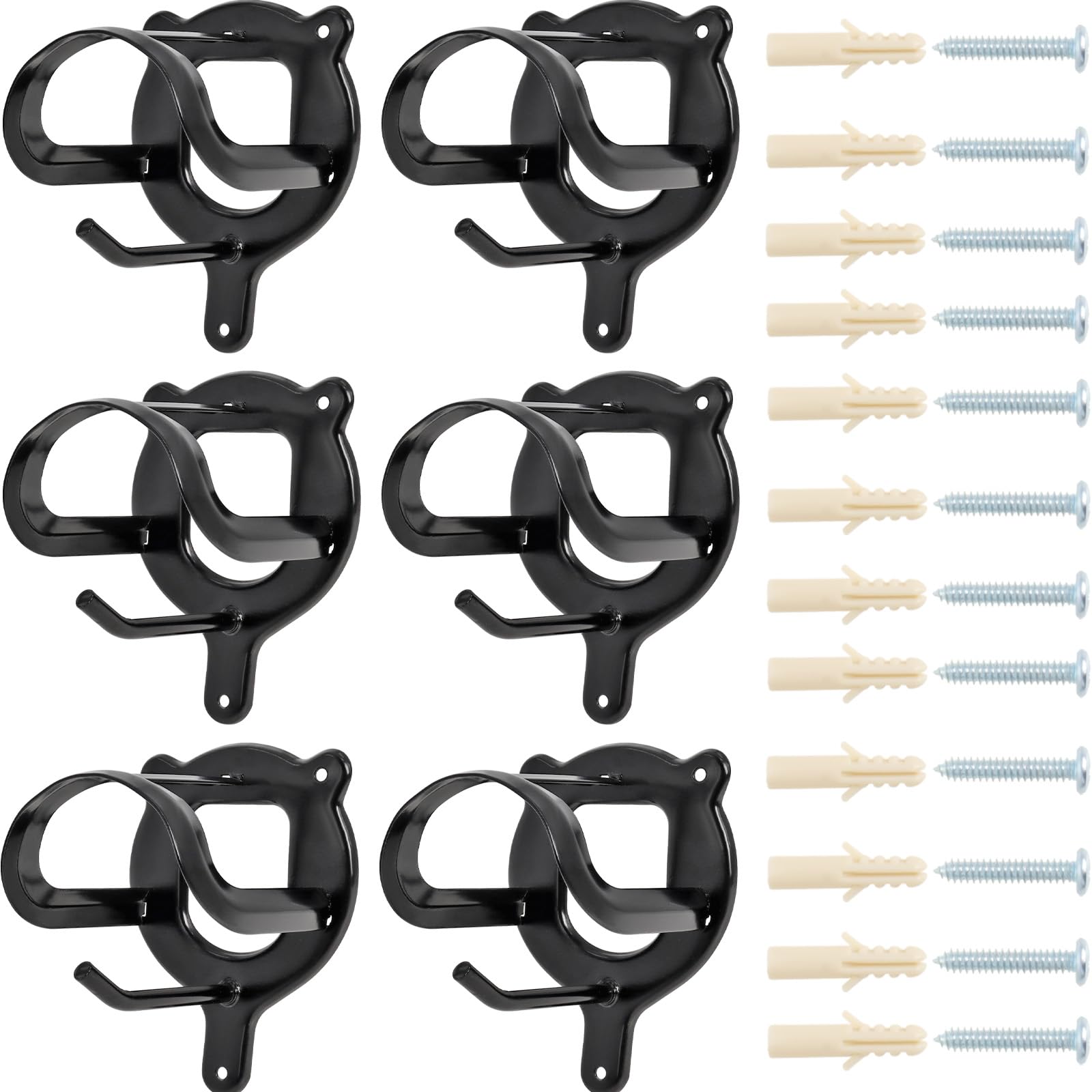 6 Counts Horse Bridle Rack, Bridle Bracket Bridle Hooks with Tubes and Screw, Horse Tack Storage Halter Hanger Metal Bridle Hold