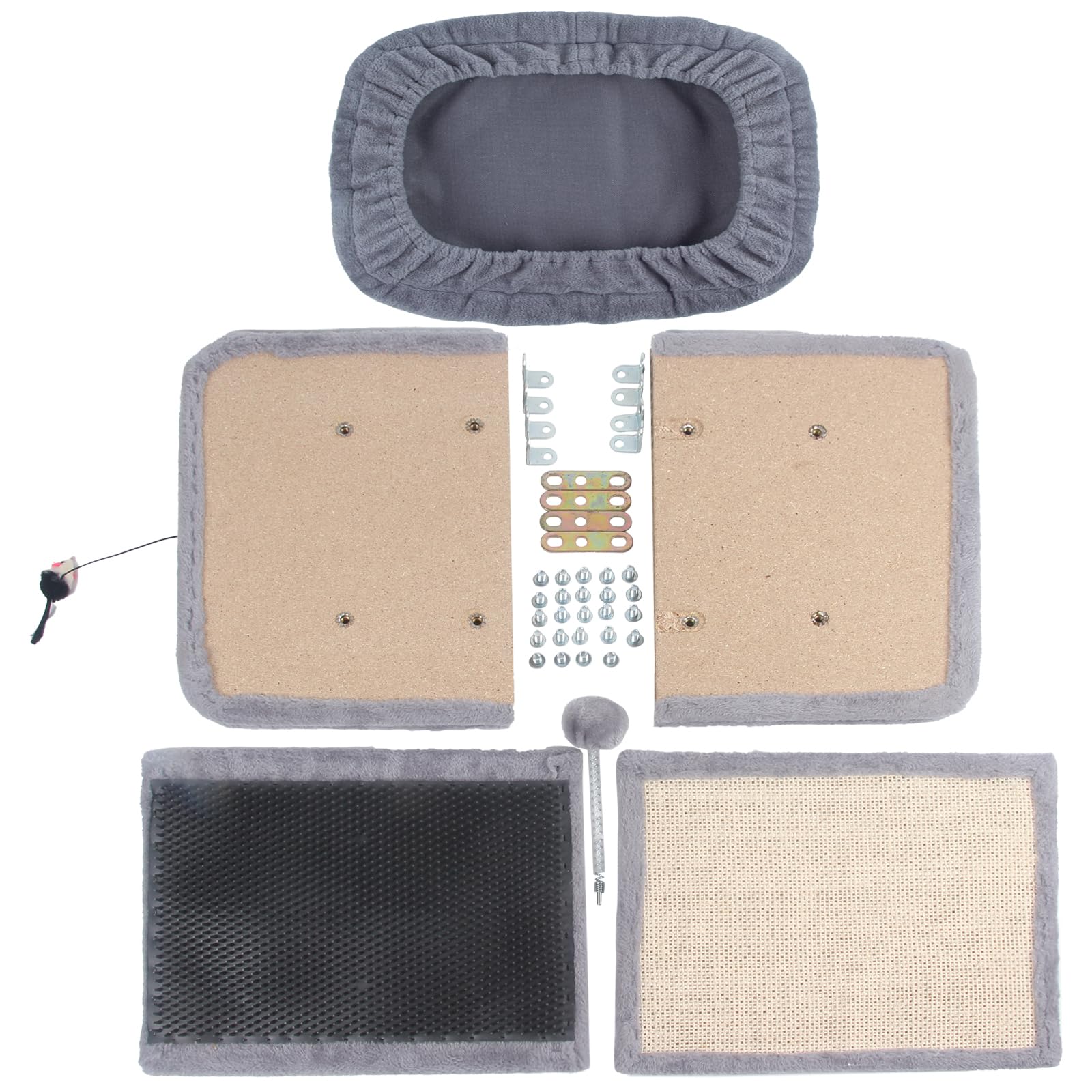 Esprsct Large Cat Bed With Scratching Post And Combing Board, Sturdy And Durable, Ideal For Small Breeds