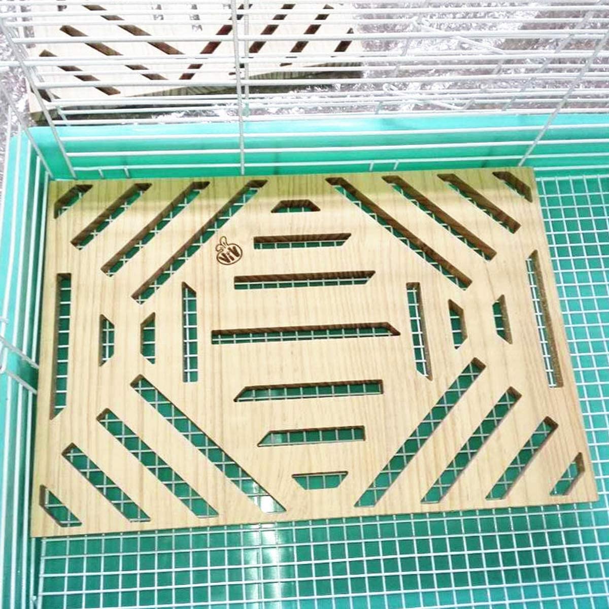 Litewoo Rabbit Scratch Board Foot Pad Mat Chew Toy Grinding Claws Teeth Natural Wood For Small Animal Rabbit Hamster Chinchilla Guinea Pig Ferret Gerbil Bunny Rat Cage Accessories (B)