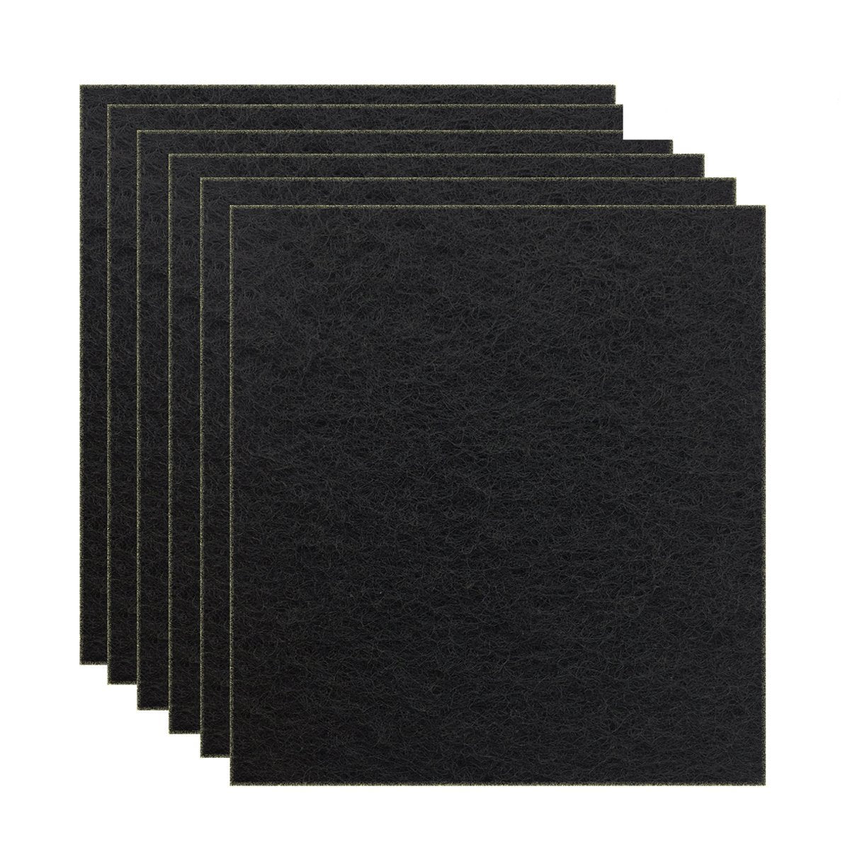 6 Pack Charcoal Cat Litter Box Replacment Filter Hooded Cat Litter Boxes And Pans Carbon Odor Filters, Black