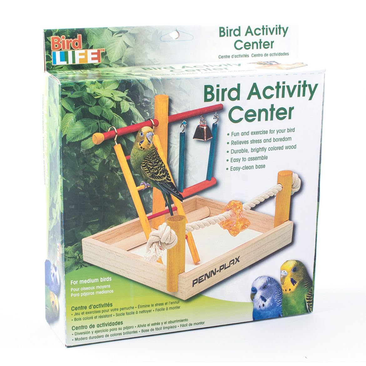 Penn-Plax Bird Life Wooden Playpen - Great for Parakeets, Lovebirds, and Parrotlets - Small