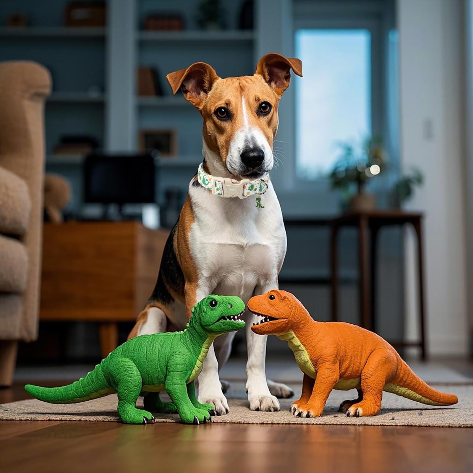 Dogwong Dinosaur Dog Collar- Cute Summer Dog Collars Adjustable Designer Puppy Dinosaur Dog Collar For Boy Male Small Medium Lar