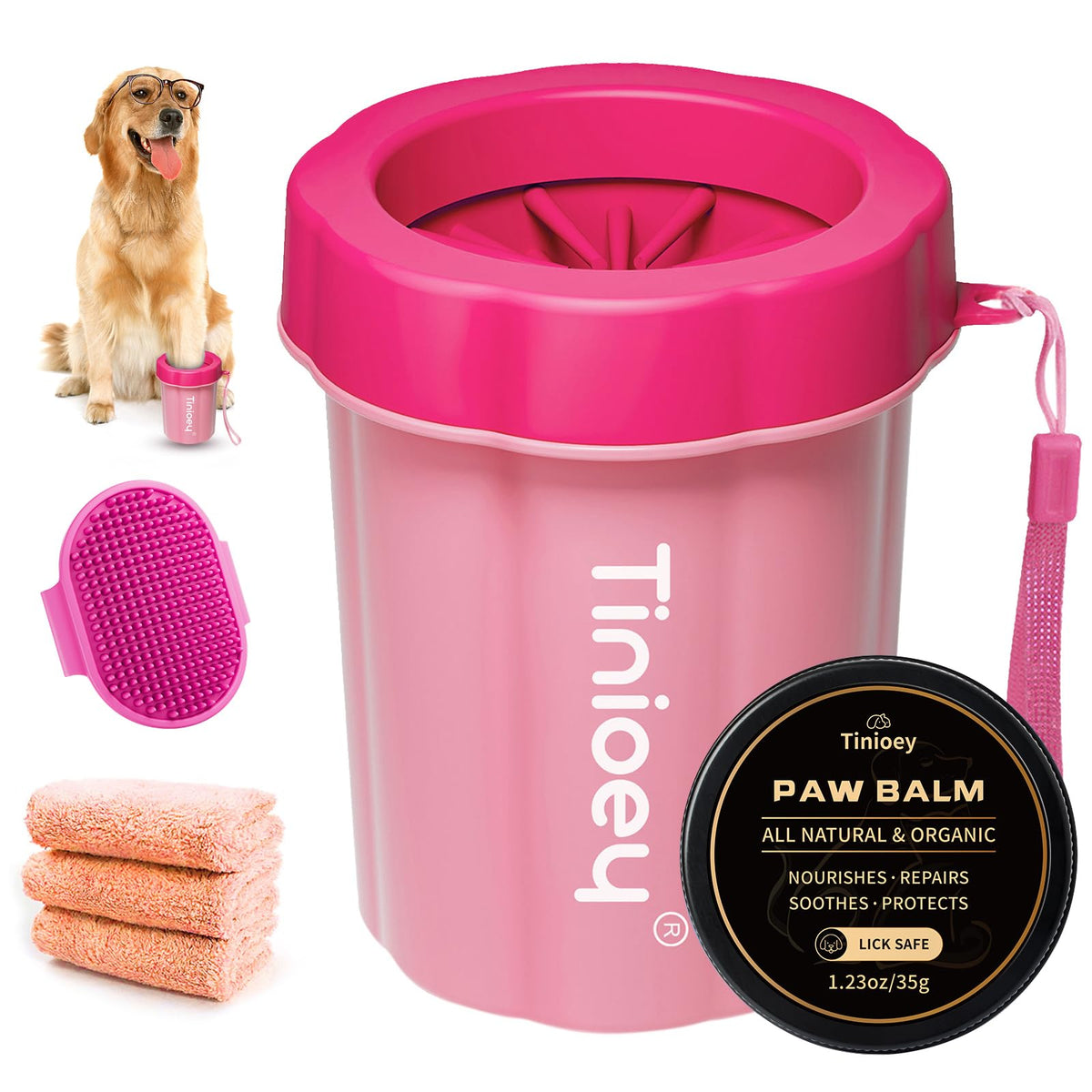 Dog Paw Cleaner For Medium Dogs, Dog Paw Washer, Muddy Paw Cleaner, Pet Foot Cleaner, Dog Paw Protector Kit