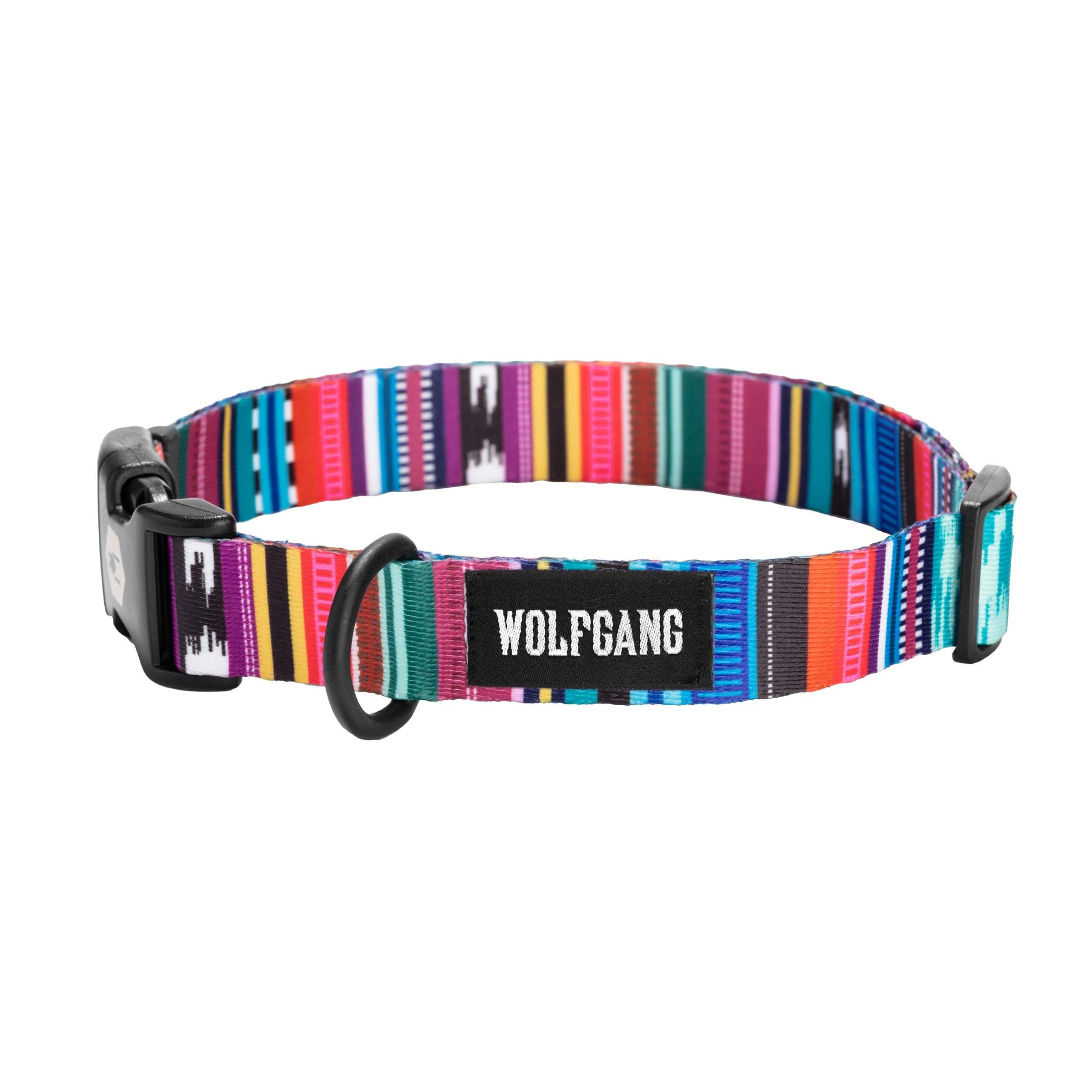 Wolfgang Heavy Duty, Adjustable Dog Collar with Quick Release Nylon Buckle for Walking & Training, Quetzal Print, Large