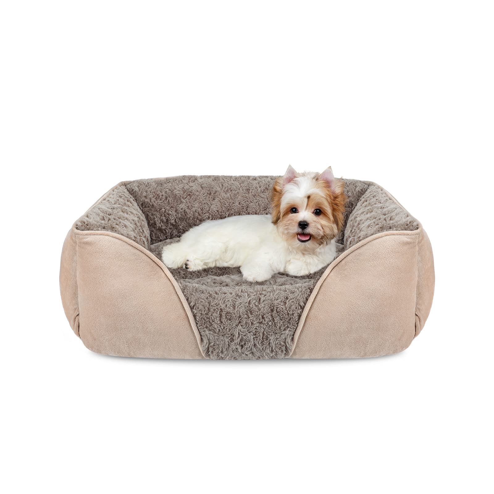 Invenho Small Dog Bed For Large Medium Small Dogs Rectangle Washable Dog Bed, Orthopedic Dog Bed, Soft Calming Sleeping Puppy Bed Durable Pet Cuddler With Anti-Slip Bottom S(20'X19'X6')