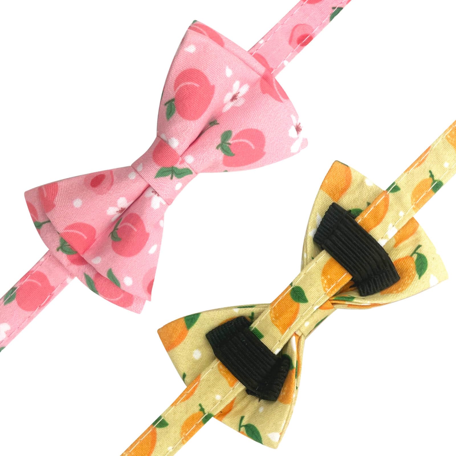 Gelwoo 2 Pack Cotton Cat Collar With Bow Tie And Bell For Male Female Cats,Soft Fancy Breakaway Kitty Kitten Collar With Peach A