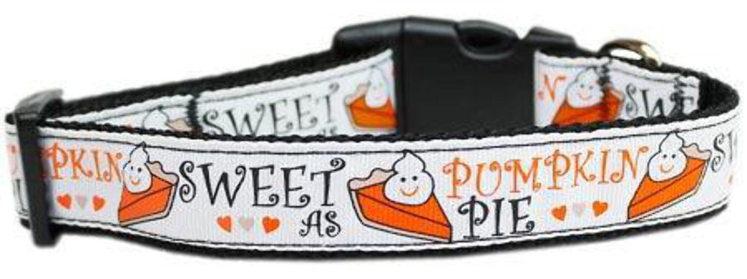 Pet Dog & Cat Nylon Collar or Leash, &quot;Pumpkin Pie&quot; XS Collar