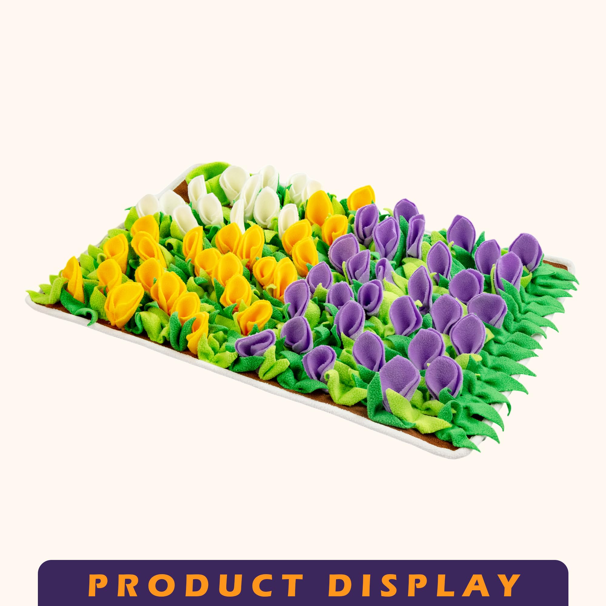 MHTTEC Snuffle Mat for Dogs Tulip Sniffing Mats for Puppy 23.62'' x 15.75'' Nosework Feeding Mat Polar Fleece Interactive Dog Sl