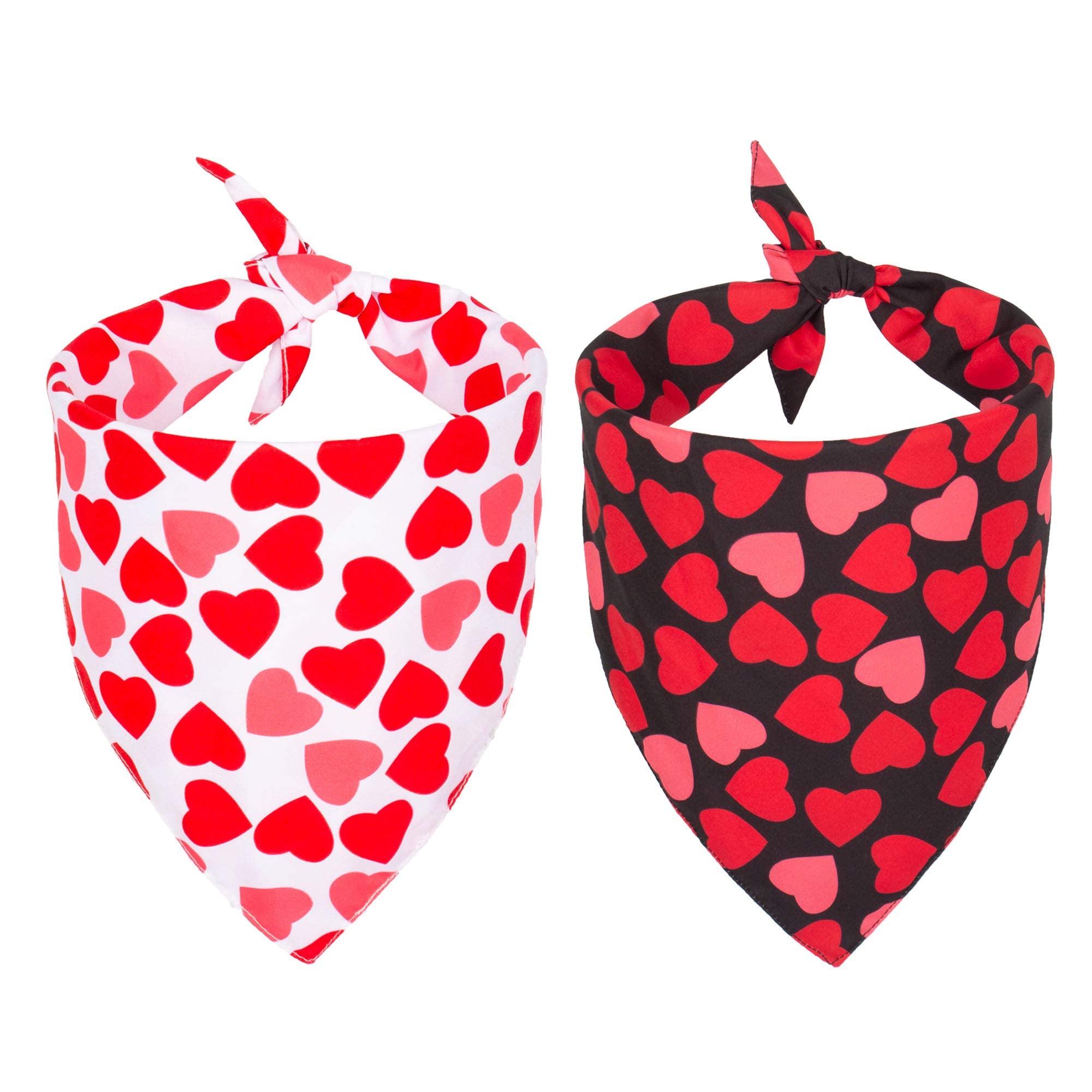 Ptdecor Valentine Dog Bandana, Multi Size, Reversible Triangle Bibs Scarf Valentine Bandanas For Extra Large Dogs (X-Large)