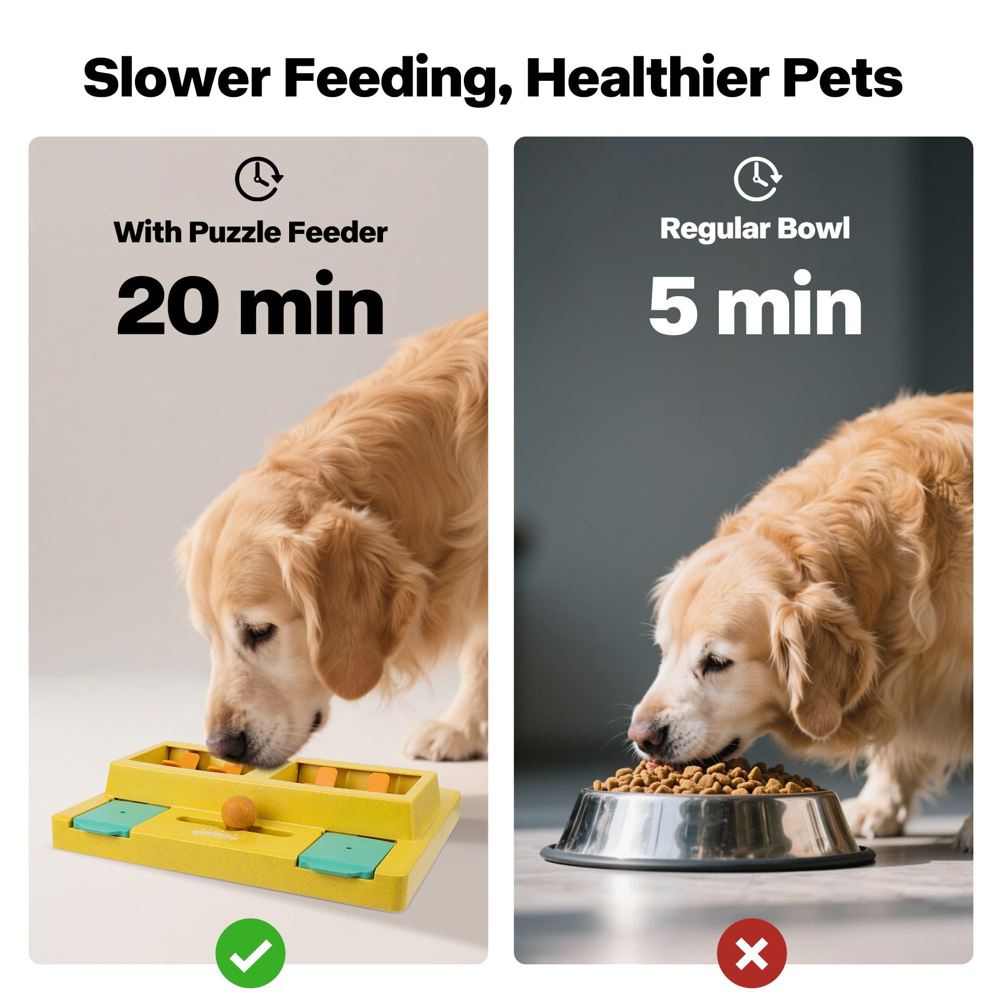 Pawise Dog Puzzle Feeder Toy,Fun Slow Feeder 3 Levels, Pup Food Treat Dispenser for IQ Training & Mental Enrichment, Interactive