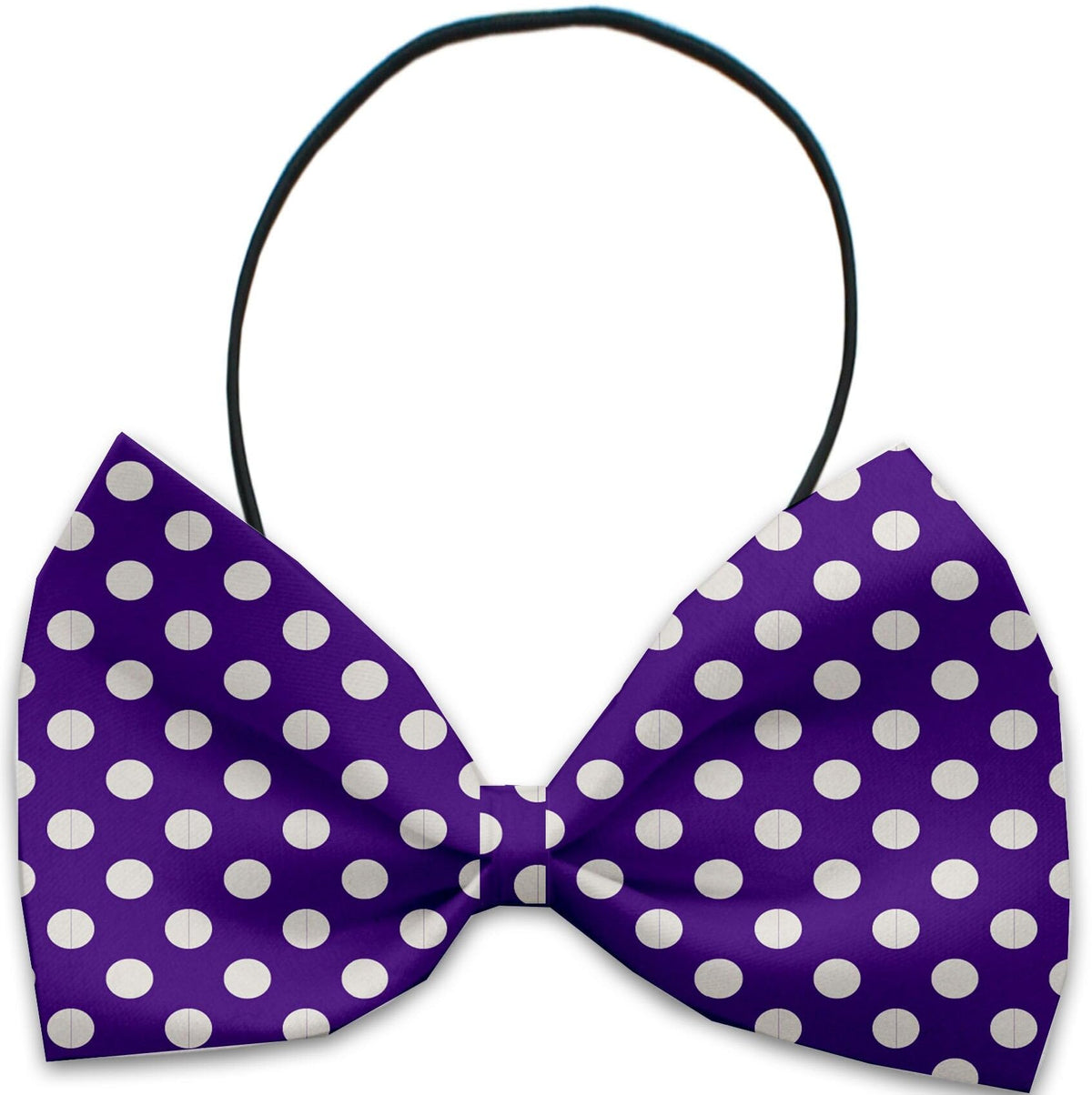 Pet, Dog and Cat Bow Ties, &quot;Swiss Dots Group&quot; *Available in 10 different pattern options!* Elastic Band SwissDotsRoyalPurple