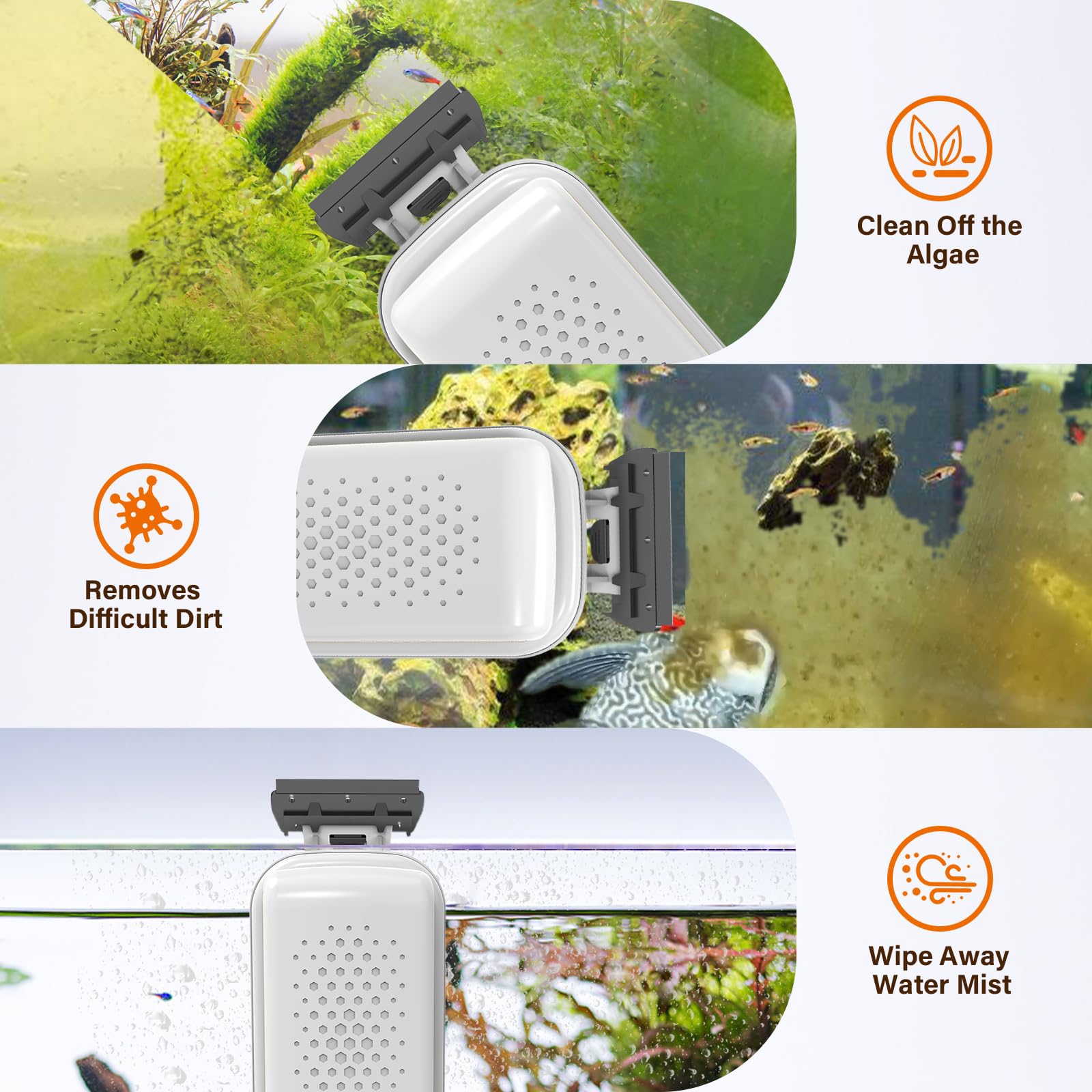 fishkeeper Magnetic Aquarium Fish Tank Glass Cleaner - Exquisite & Super Strong Magnetism, Double Side Floating Algae Scraper Cl