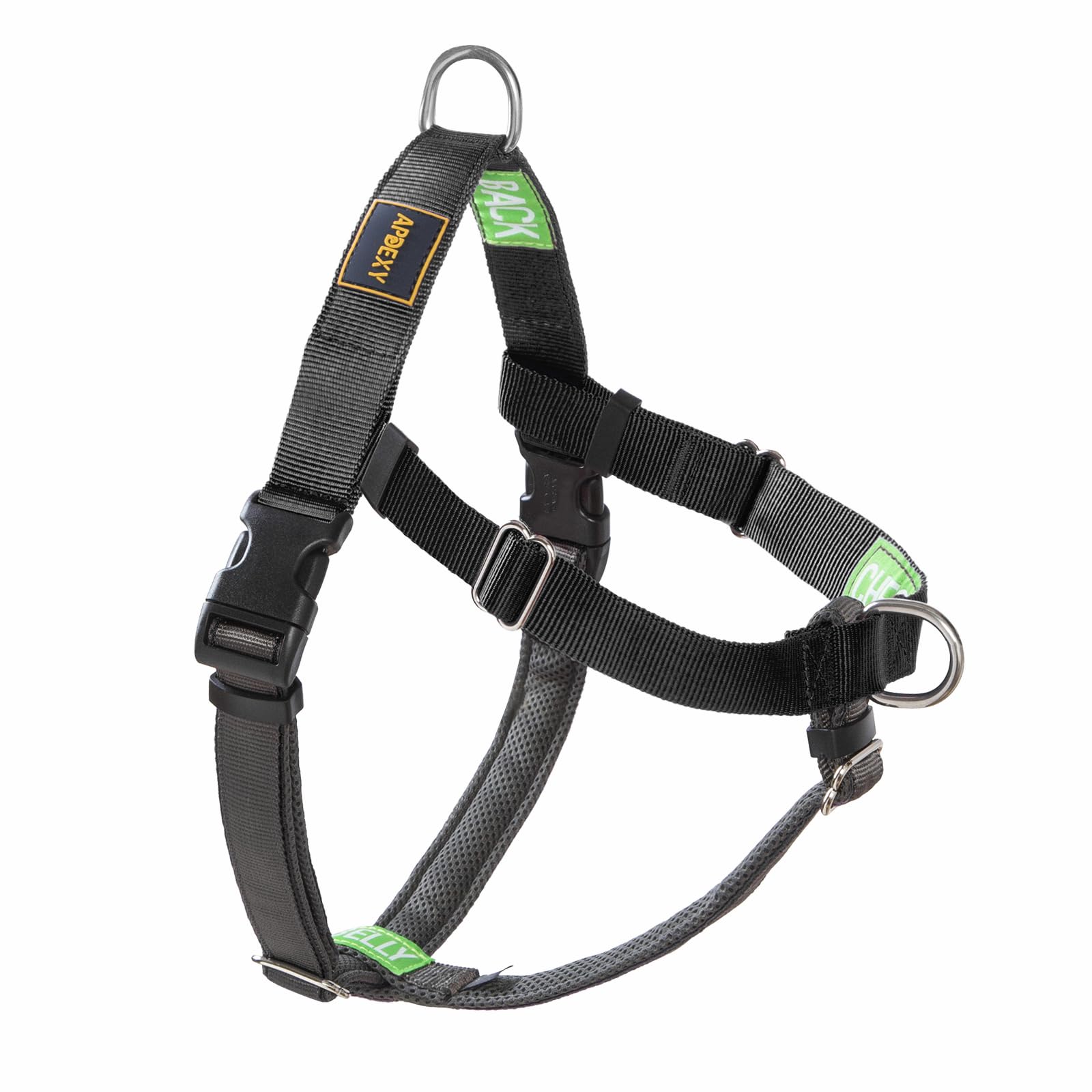 APDEXY Freedom No Pull Harness for Large Dog with Front Clip, Designed for Hounds Train, Easy Walk, Anti Pull with 2 Stainless D
