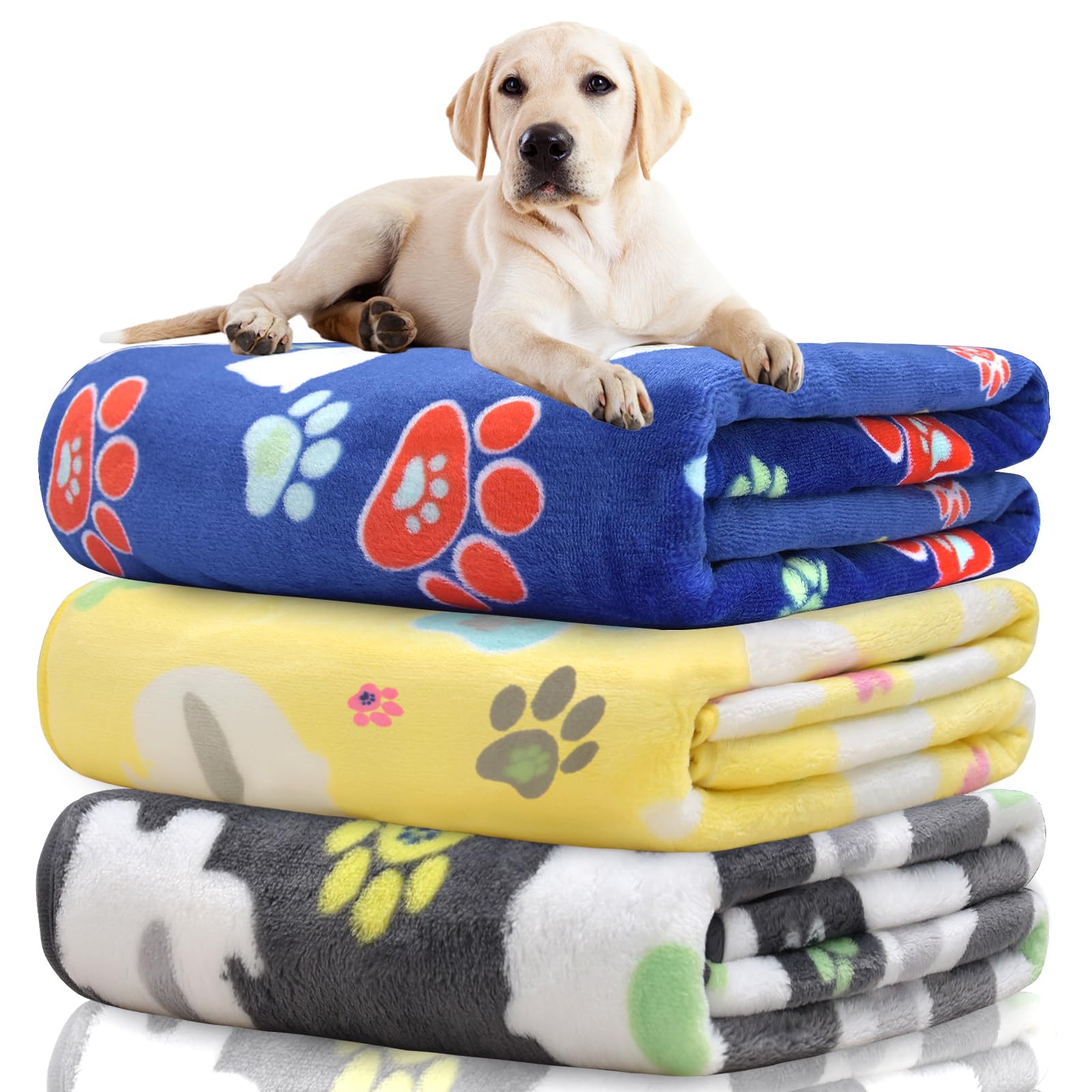Rezutan Dog Blankets For Large Dogs,1 Pack 3 Dogs Blankets For Large Medium Blanket, Super Soft Fluffy Premium Fleece Pet Blanke