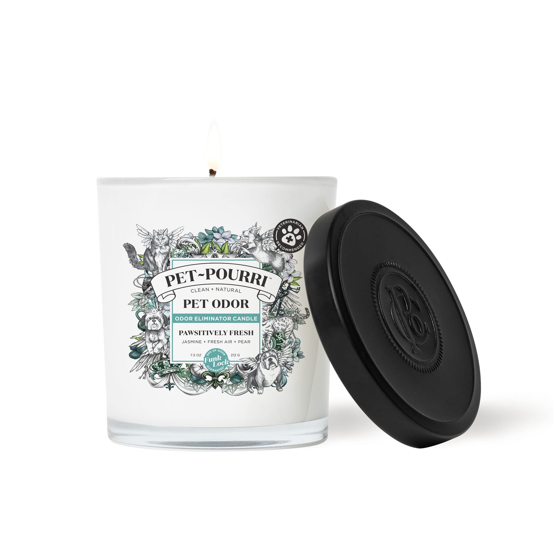 Pet-Pourri Pawsitively Fresh Pet Deodorizer Candle - Pet Safe Plant Based Ingredients & Wax - Vet Approved - Aromatherapy & Air 