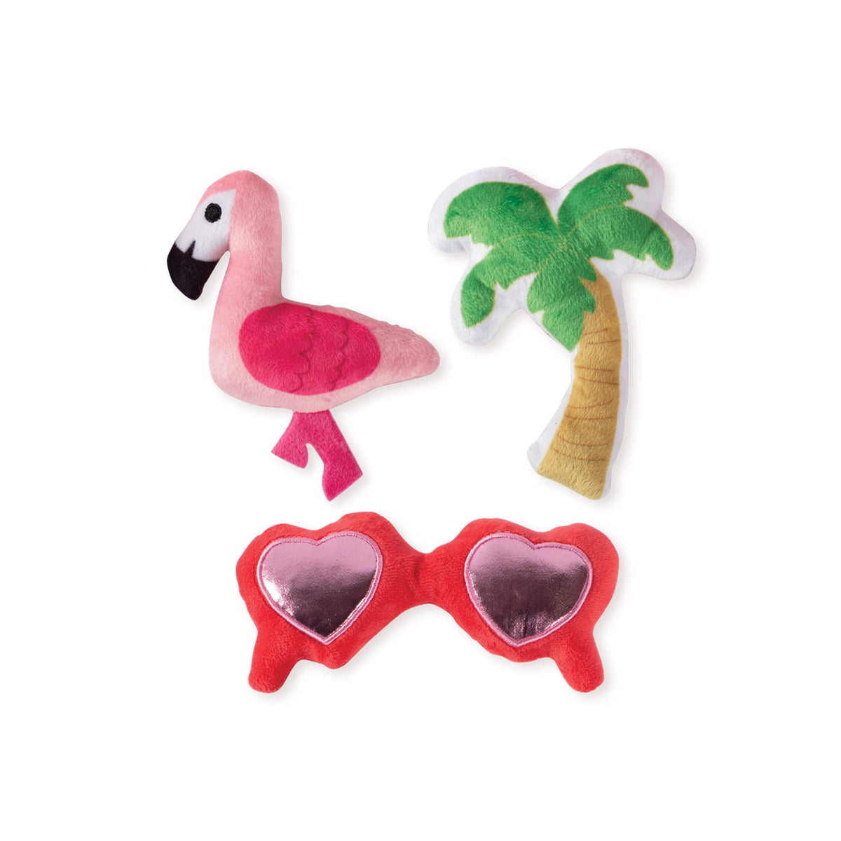 Fringe Studio Squeaker Pet Toy Set, Set Of 3, Tropical (289445), Multi-Colored