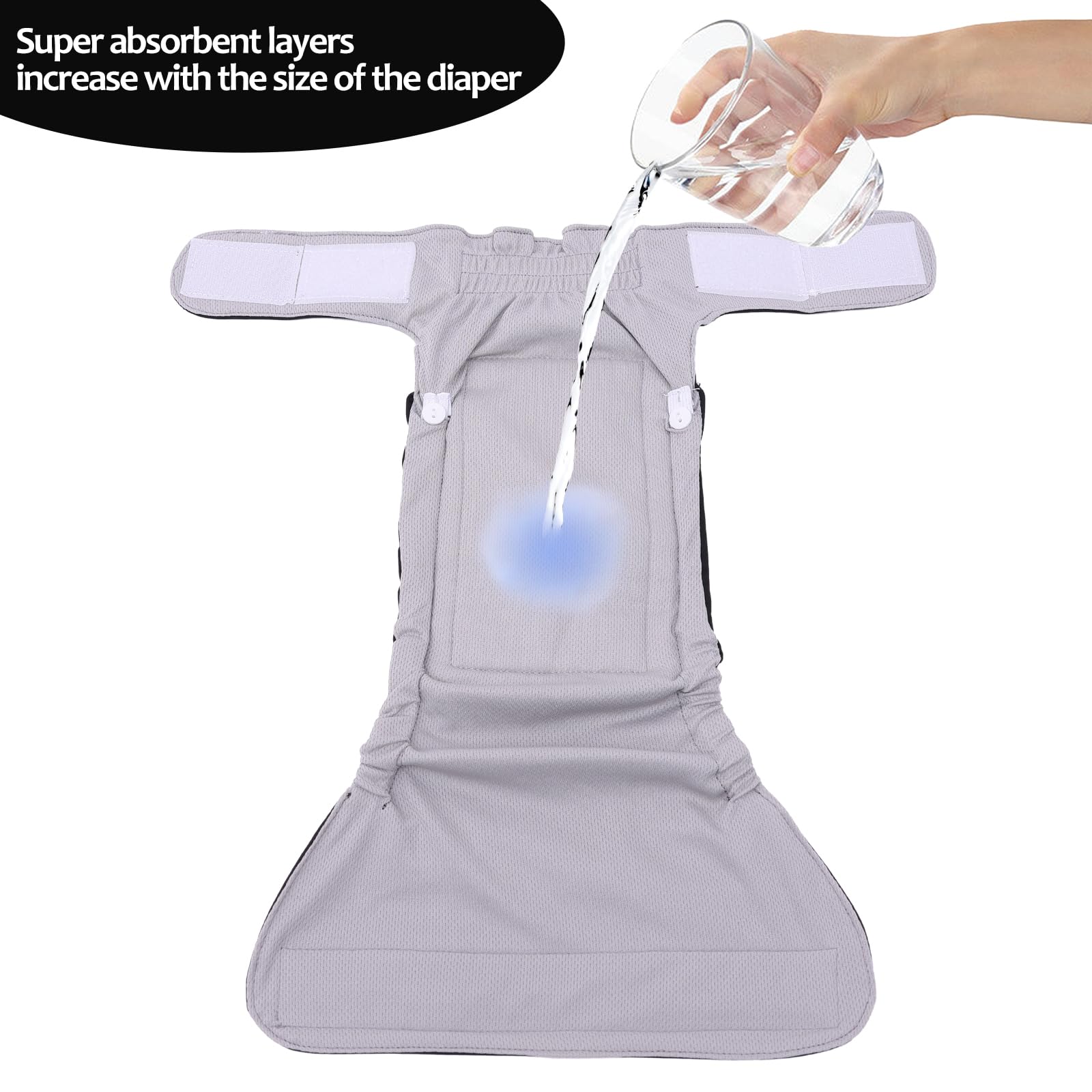 Cutebone Washable Dog Diapers Female No Tail Hole 3 Pack Reusable Doggie Period Training Pants For Docked-Tail Frenchie French Bulldog Boston Terrier Without Tail Wwd21S