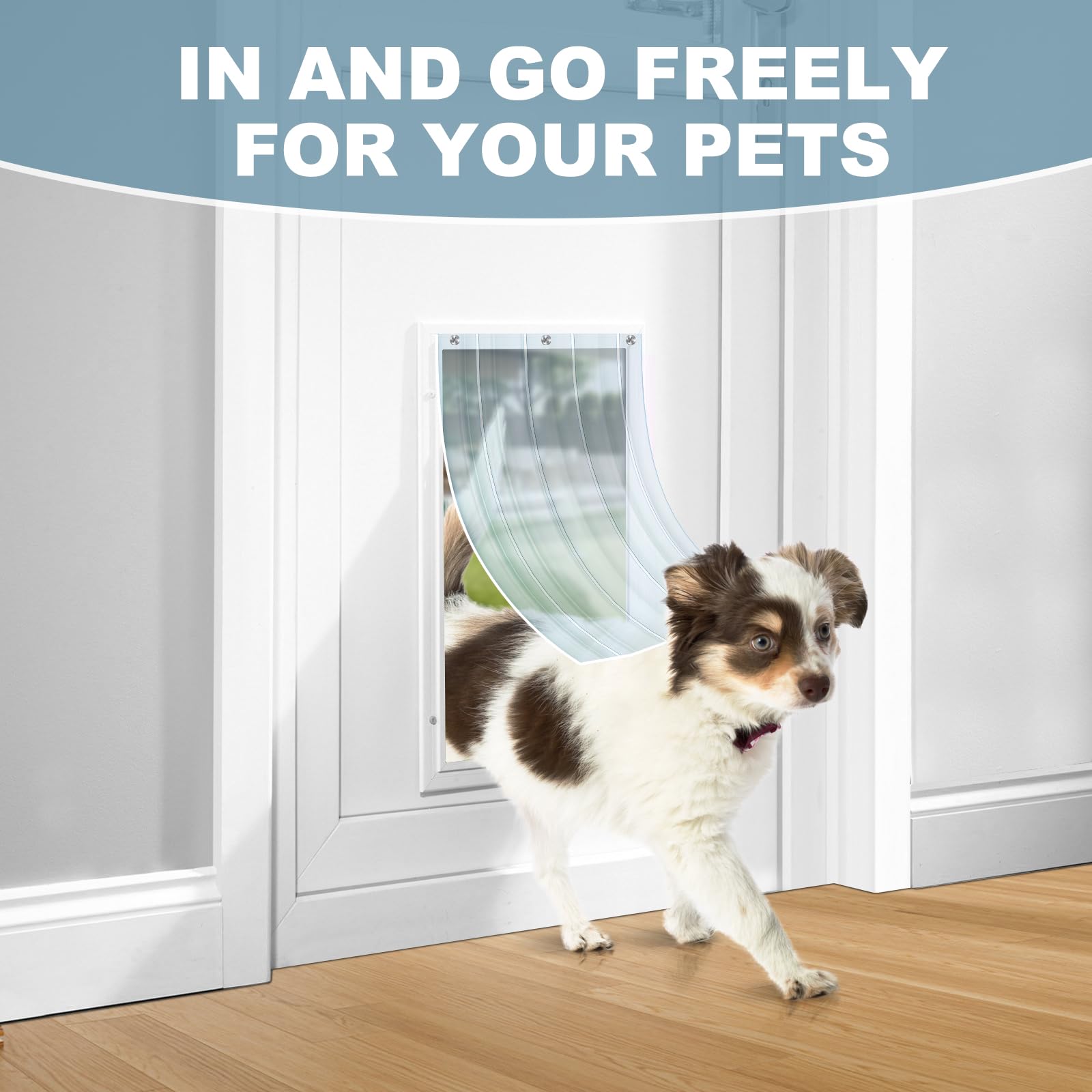 Uross Dog Door Flap - 10.8 Ft X 7.9 In Weather Diy Cat Pet Door, Vinyl Plastic Replacement For Large Dog House, Ideal For Doggie