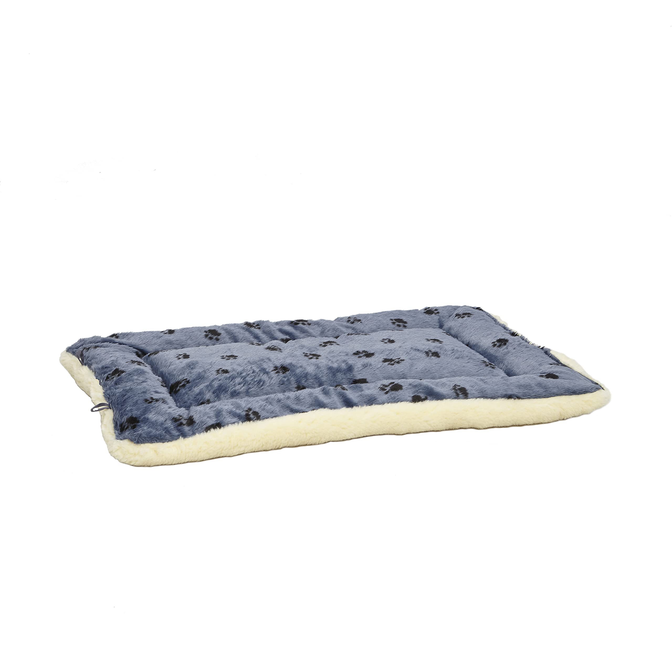 Midwest Homes For Pets Reversible Paw Print Pet Bed In Blue / White, Dog Bed Measures 40L X 26W X 3.5H For Large Dogs, Machine W