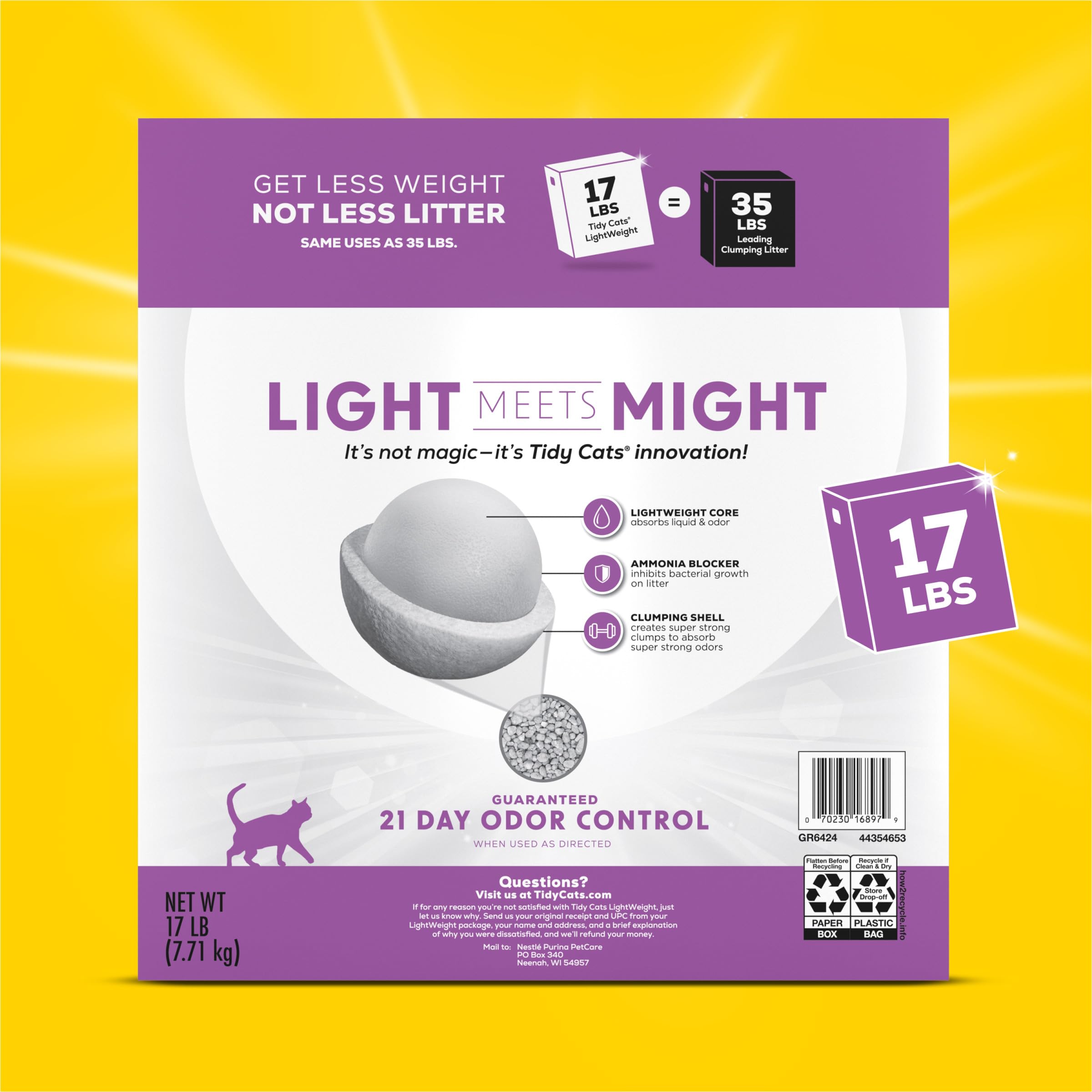 Purina Tidy Cats Low Dust, Multi Cat, Clumping Cat Litter, Lightweight Glade Clean Blossoms - 17 Lb. Box