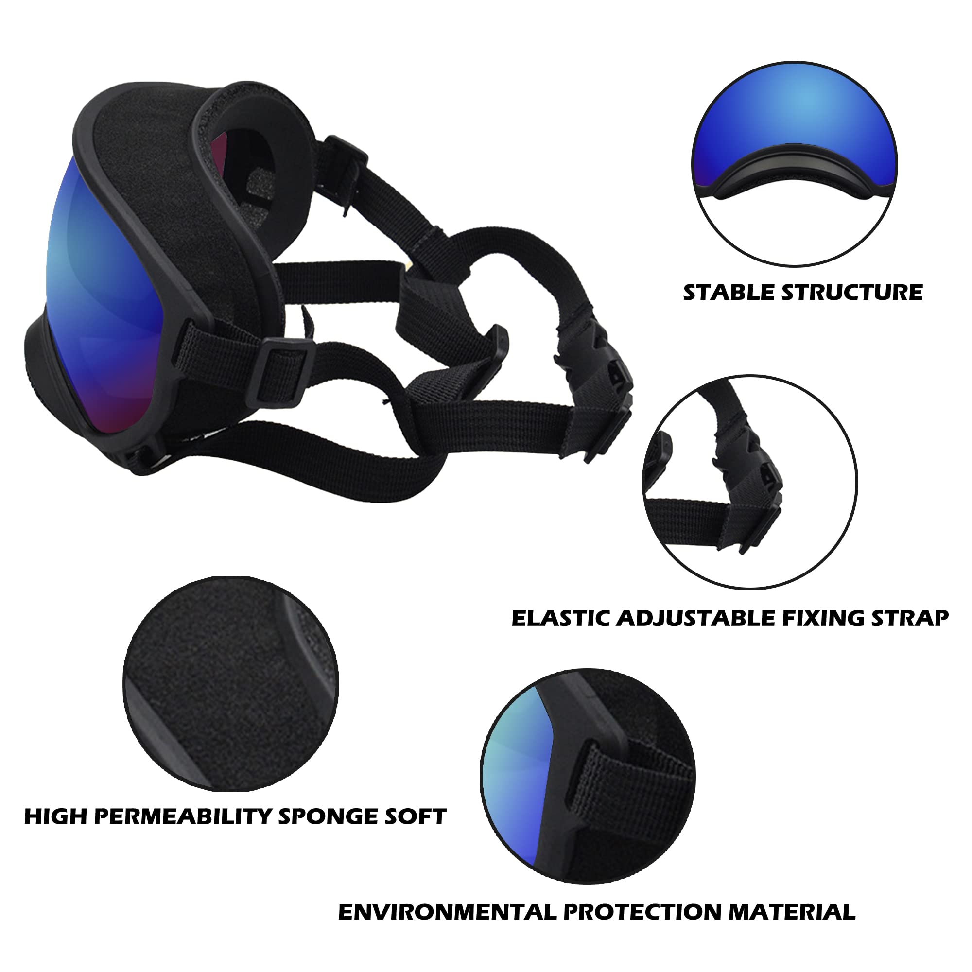 Large Dog Sunglasses With Adjustable Strap Uv Protection, Winproof Dog Puppy Sunglasses, Suitable For Medium-Large Dog Pet Glass