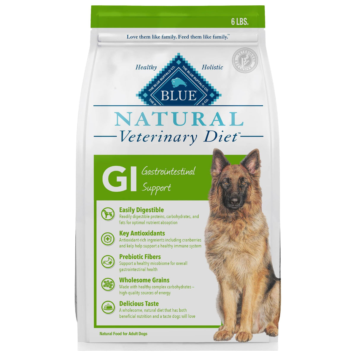 Blue Buffalo Natural Veterinary Diet Gi Gastrointestinal Support Dry Dog Food, Veterinarian'S Prescription Required, Chicken, 6-Lb Bag