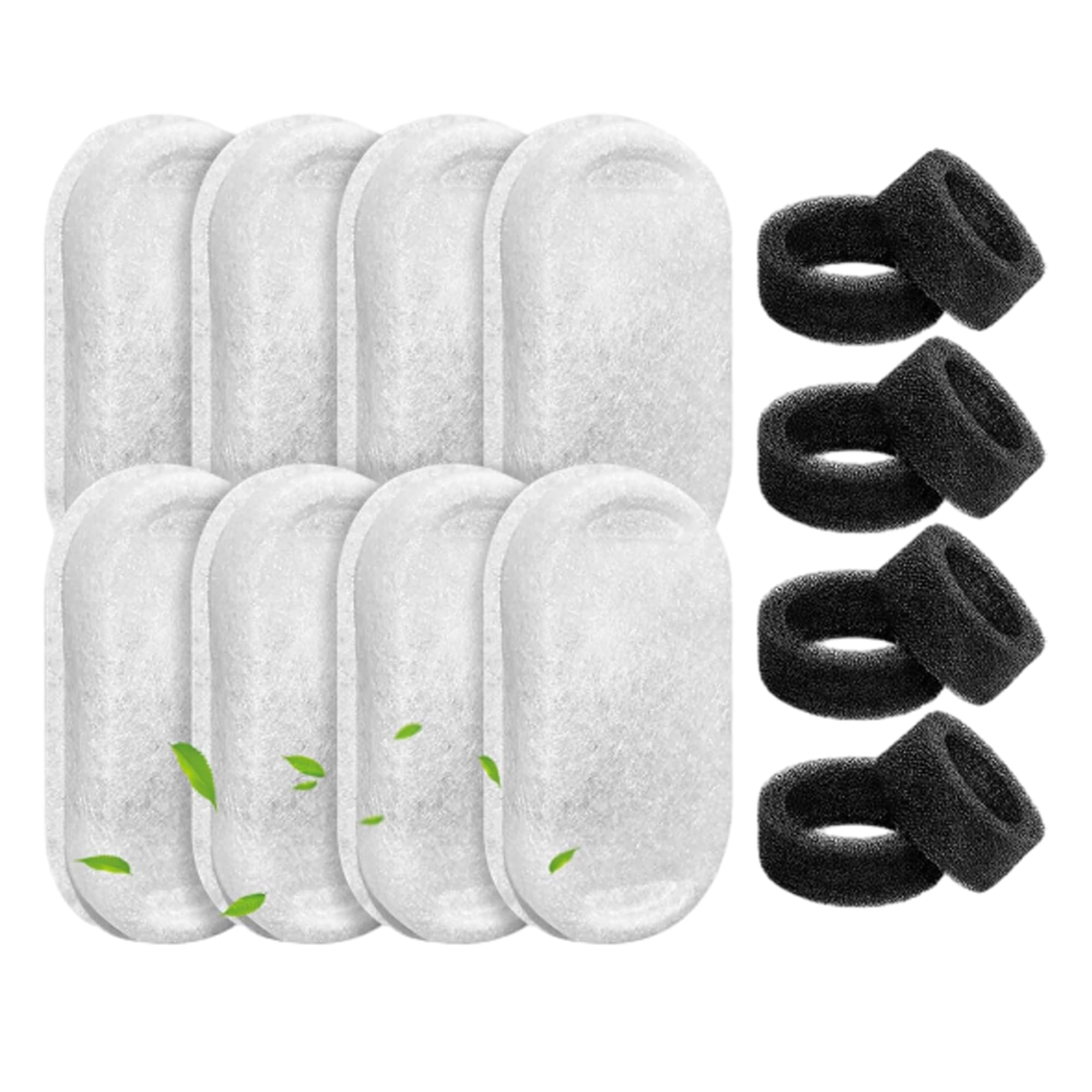 Giotohun 16 Cat Water Fountain Filters: 8 Filters + 8 Sponges For Giotohun Cat Fountain (2L)