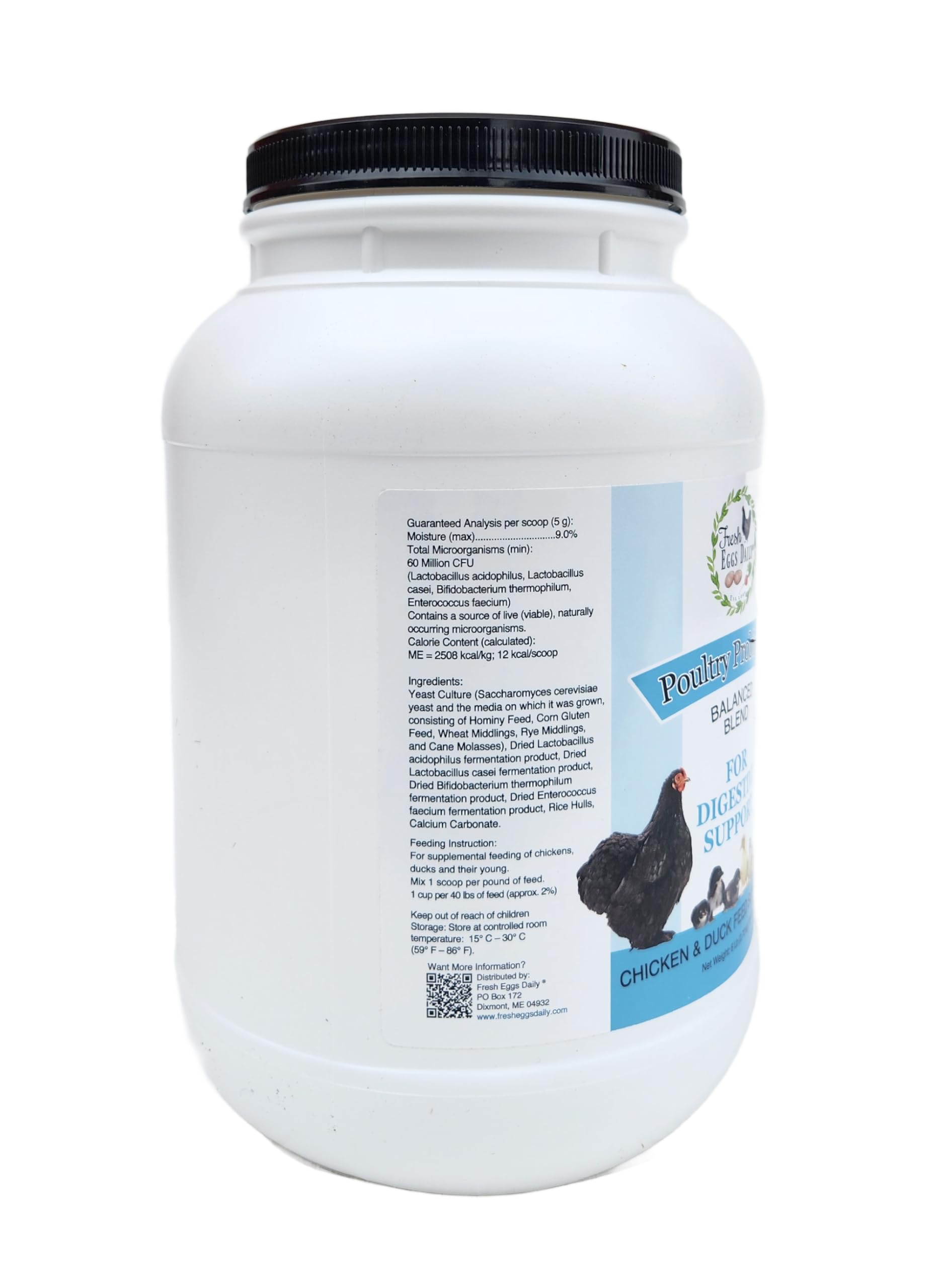 Fresh Eggs Daily Poultry Probiotics Feed Supplement - Natural Digestive & Immune Support for Chickens & Ducks - Enhances Egg Qua