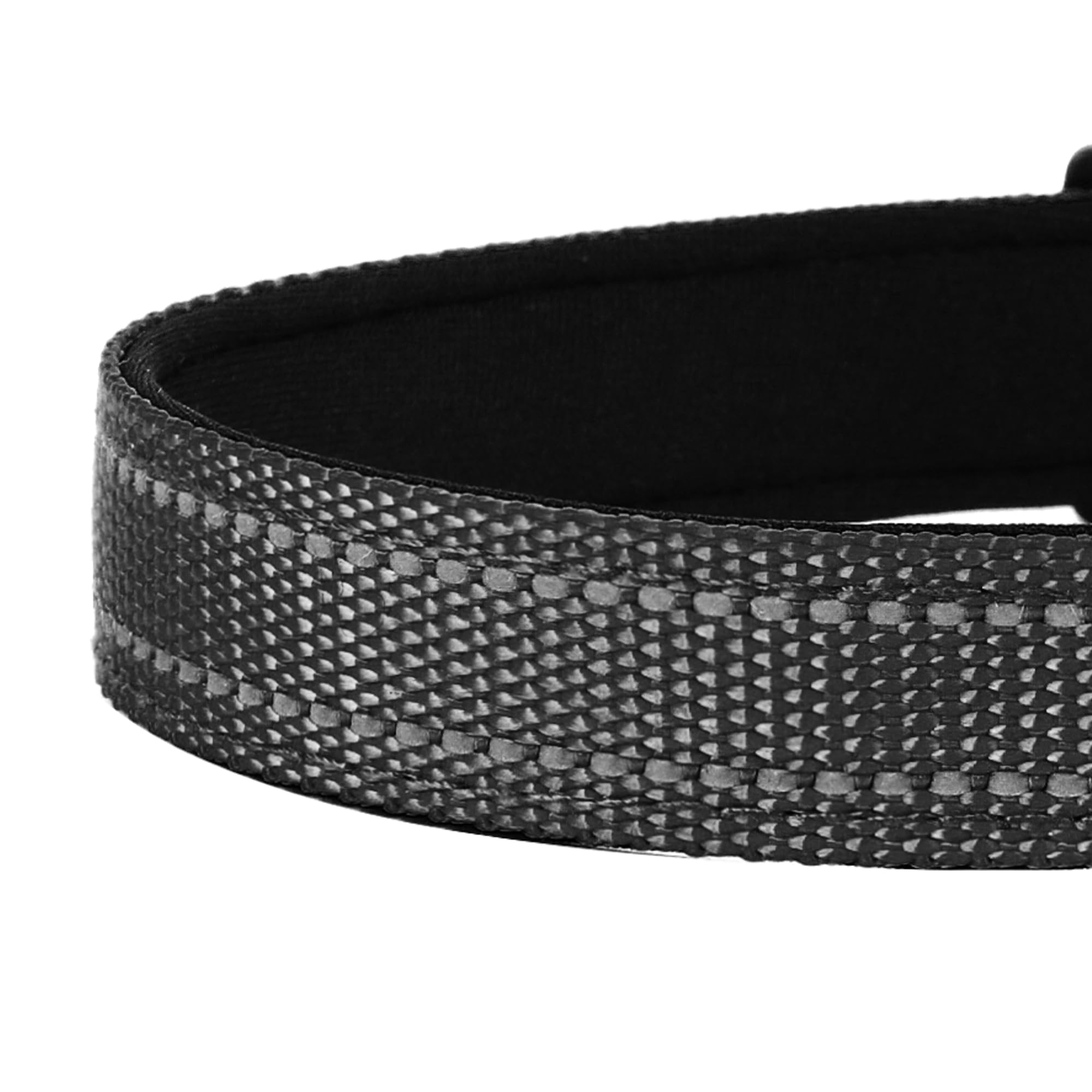 Pwod Reflective Dog Collar, Adjustable Soft Neoprene Padded Nylon Pet Collars With Buckle For Extra Large Dogs, Black,Xl