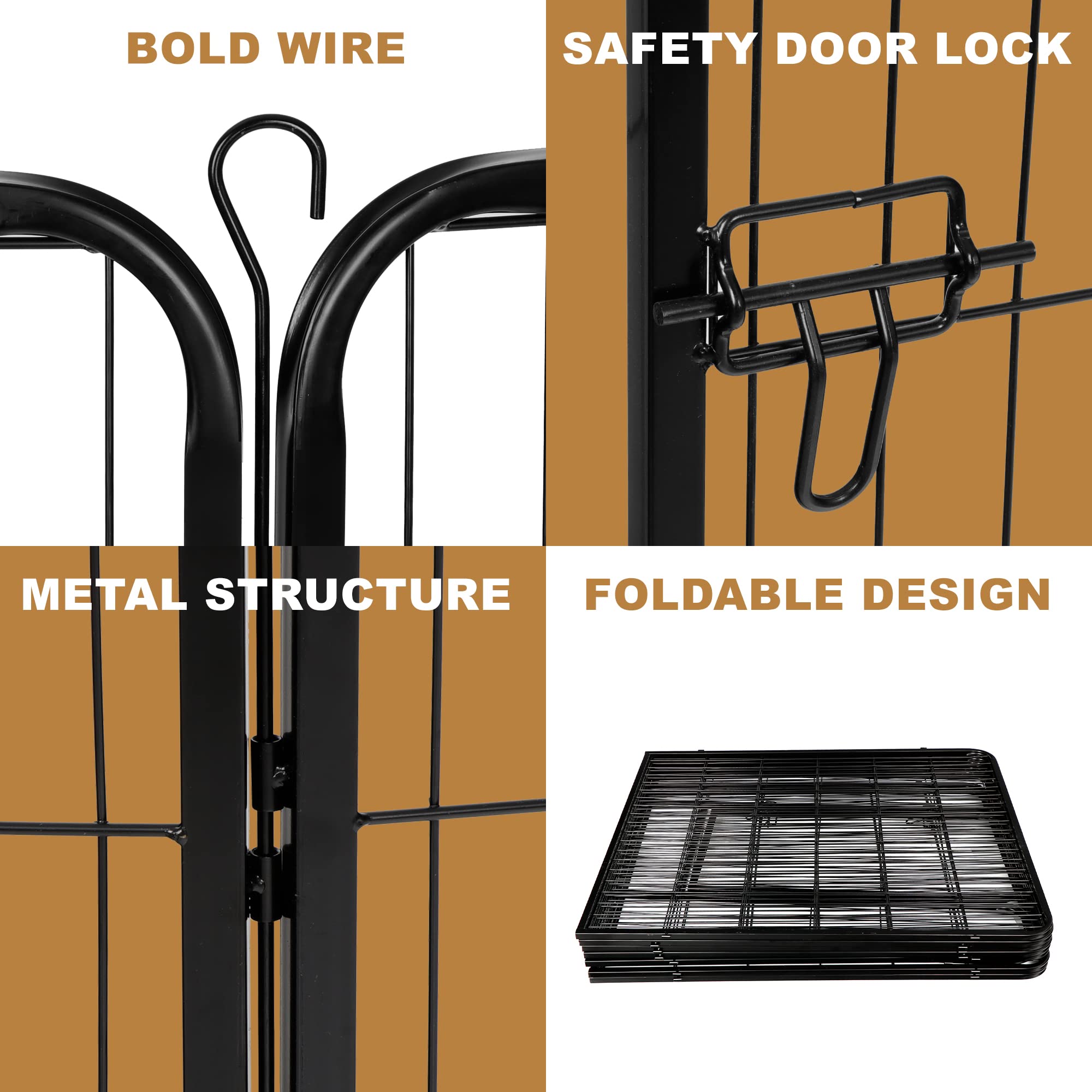 Zeny Dog Fences For The Yard, Camping, Dog Pens Outdoor, Dog Pen Indoor, 8 Panels Dog Playpen For Small/Medium/ Dogs, 40 Inch Height Pet Exercise Pen For Rabbit /Puppy/Small Animals