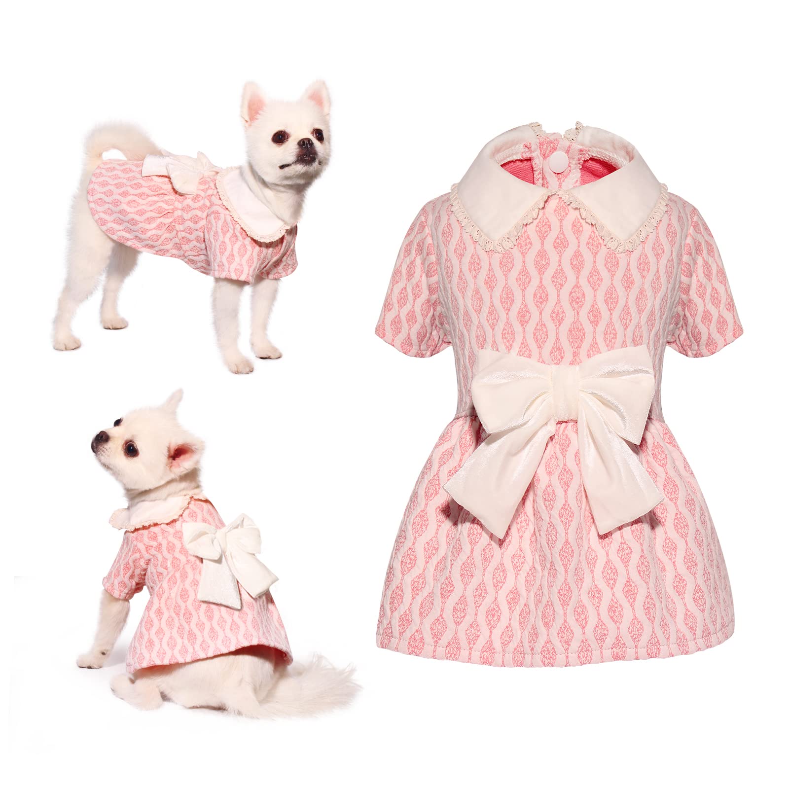 Topkins Dog Dress, Dog Birthday Skirt, Dog Cool Dress, Soft Dog Dress Cute Pet Clothes Outfit For Small Medium Dogs Girl (Pink, M)