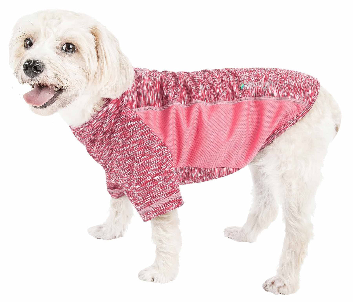 Pet Life ® Active 'Warf Speed' Heathred Dog Fitness and Yoga Pet T-Shirt Dog Clothes - Performance Dog T-Shirt with 4-Way-Stretch, Reflective and Quick-Dry Technology - Summer Dog Shirts Medium