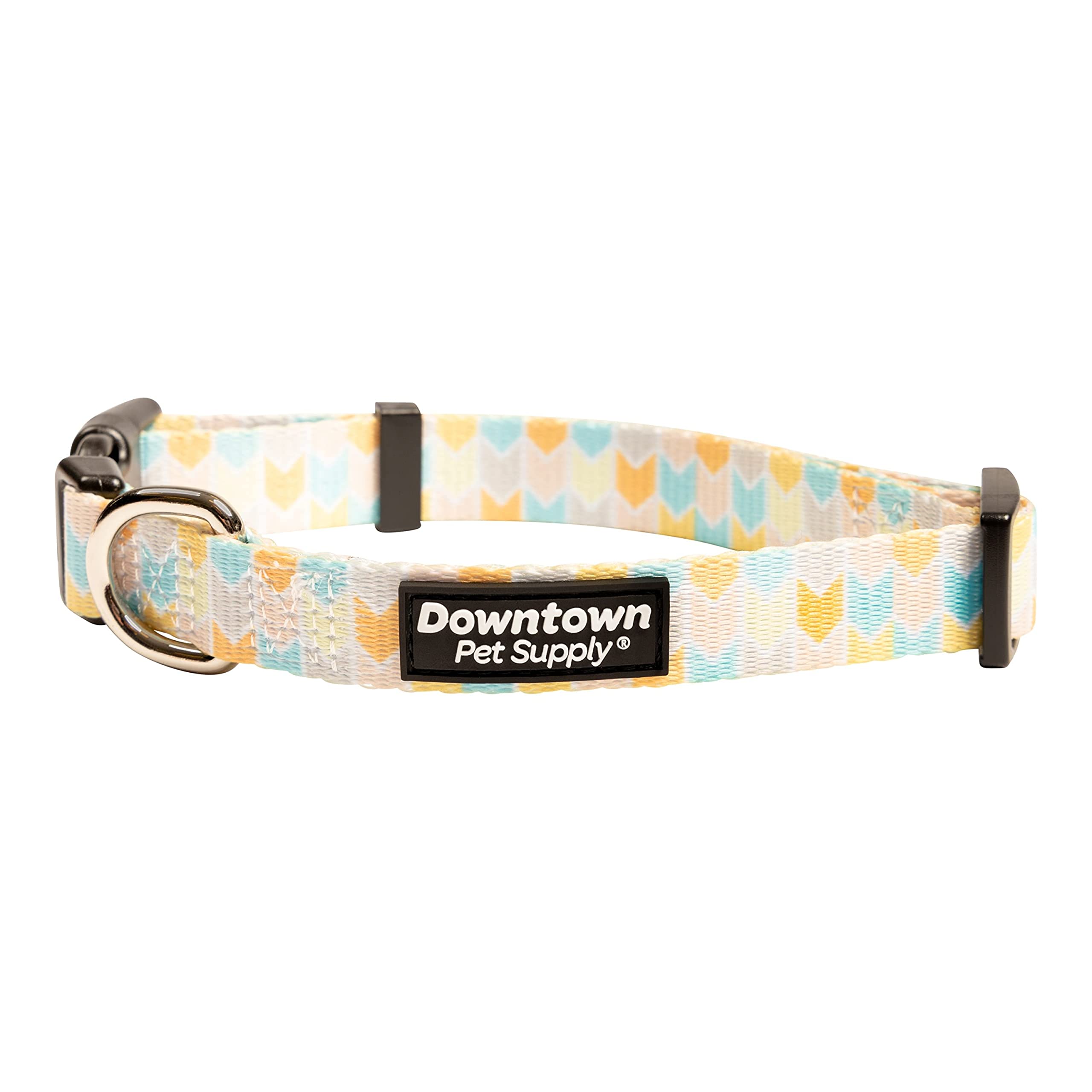 Downtown Pet Supply - Best & Fancy Dog Collar - Lightweight Adjustable With Quick Buckle & D-Ring - Hand Wash Safe - Chevron - M
