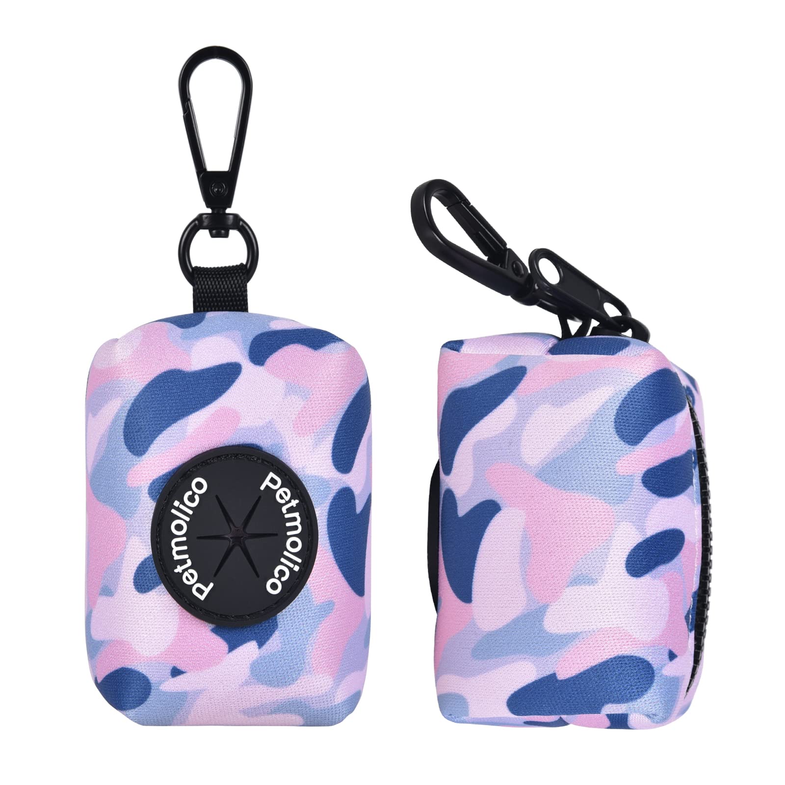 Petmolico Dog Poop Bag Holder Leash Attachment, Waste Bag Dispenser Zippered Pouch, Fits Any Leash, Includes Free Roll of Bags,
