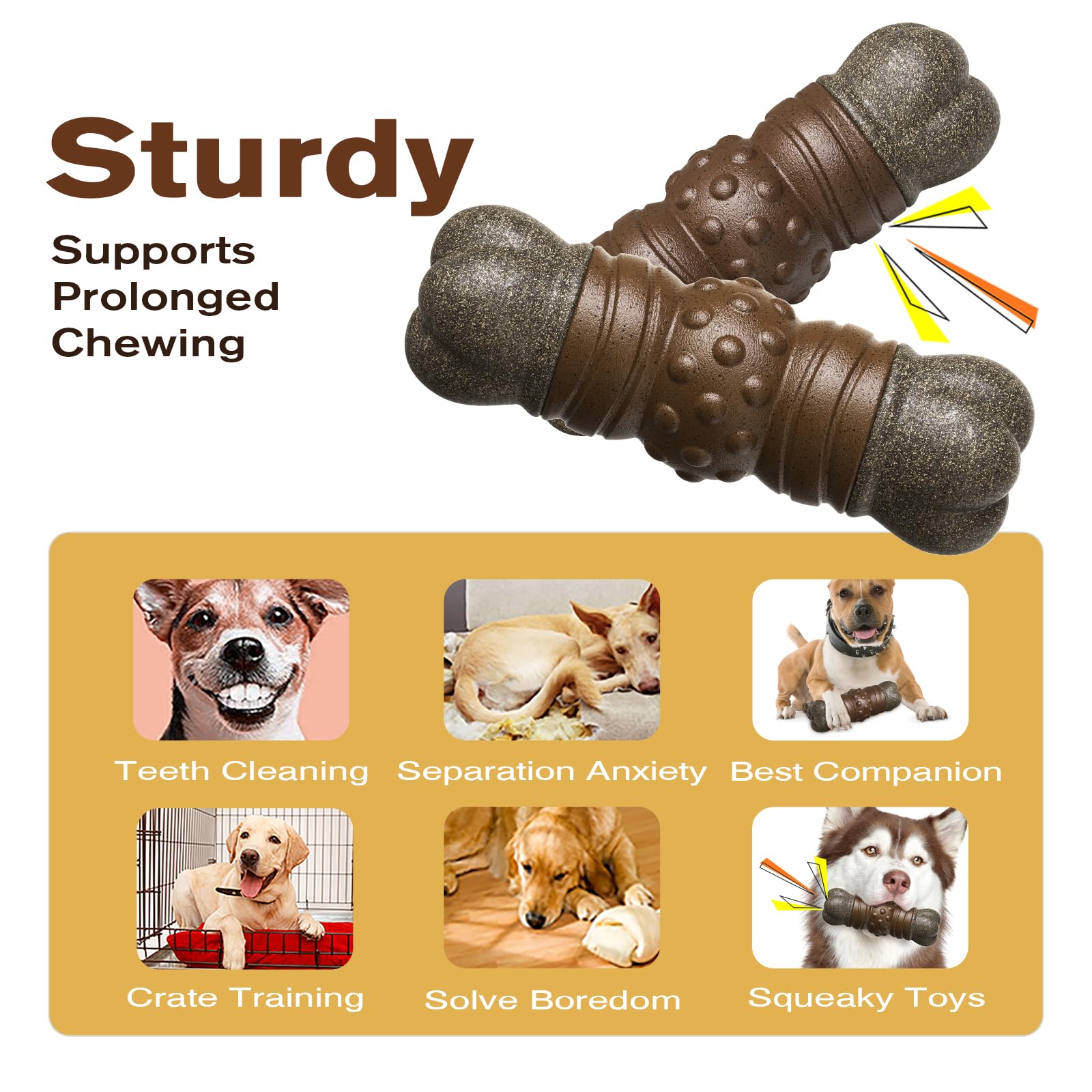 Punkykom Dog Squeak Toys For Aggressive Chewers,Cleaning Teeth,Toy Bone Chew Toy,Relieving Boredom, Interacting For Large And Me