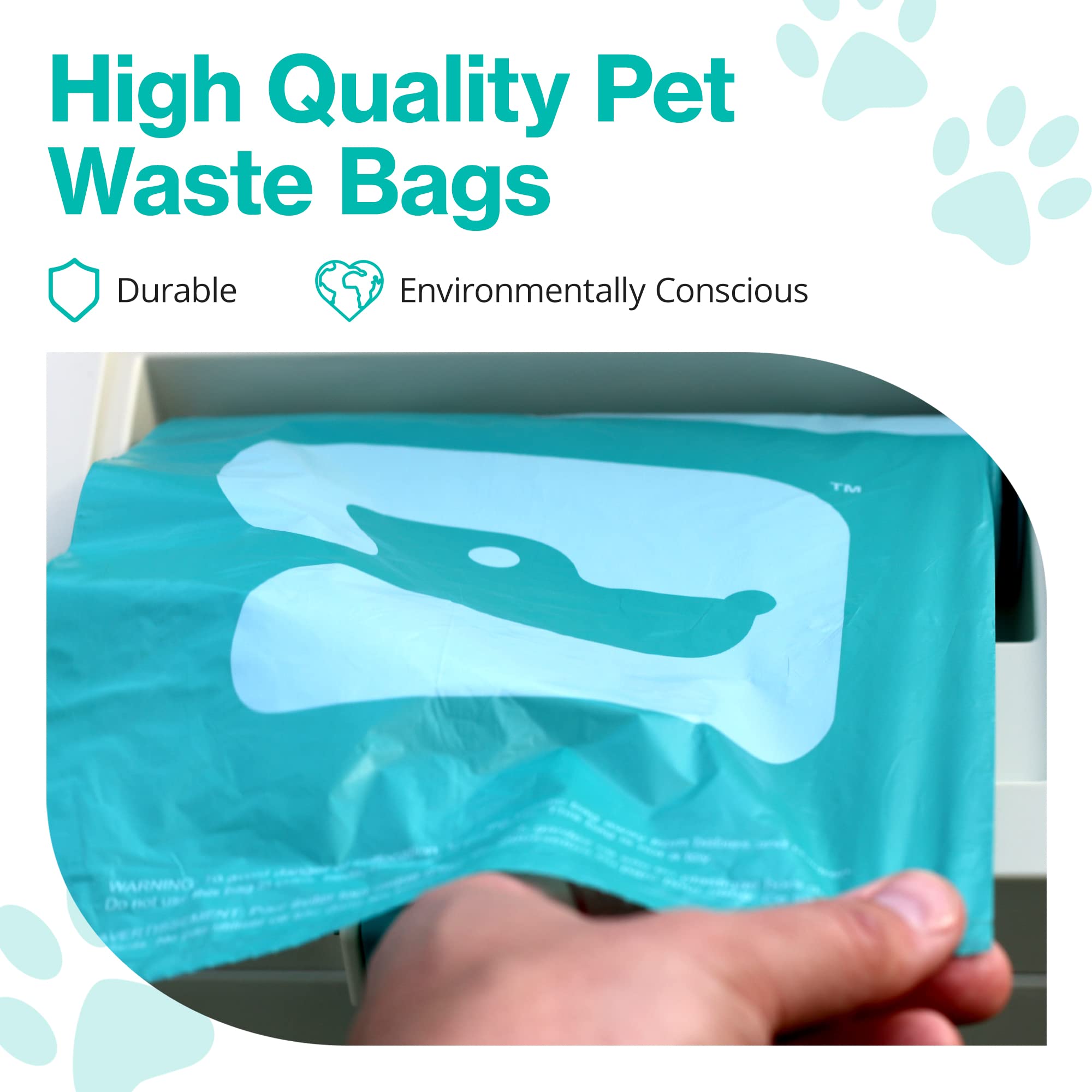 PawPail Dog Poop Bags and Air Filter Duo, Leakproof & Durable Poop Bags for Trash Can, with 1 Activated Carbon Filter - Pooper S