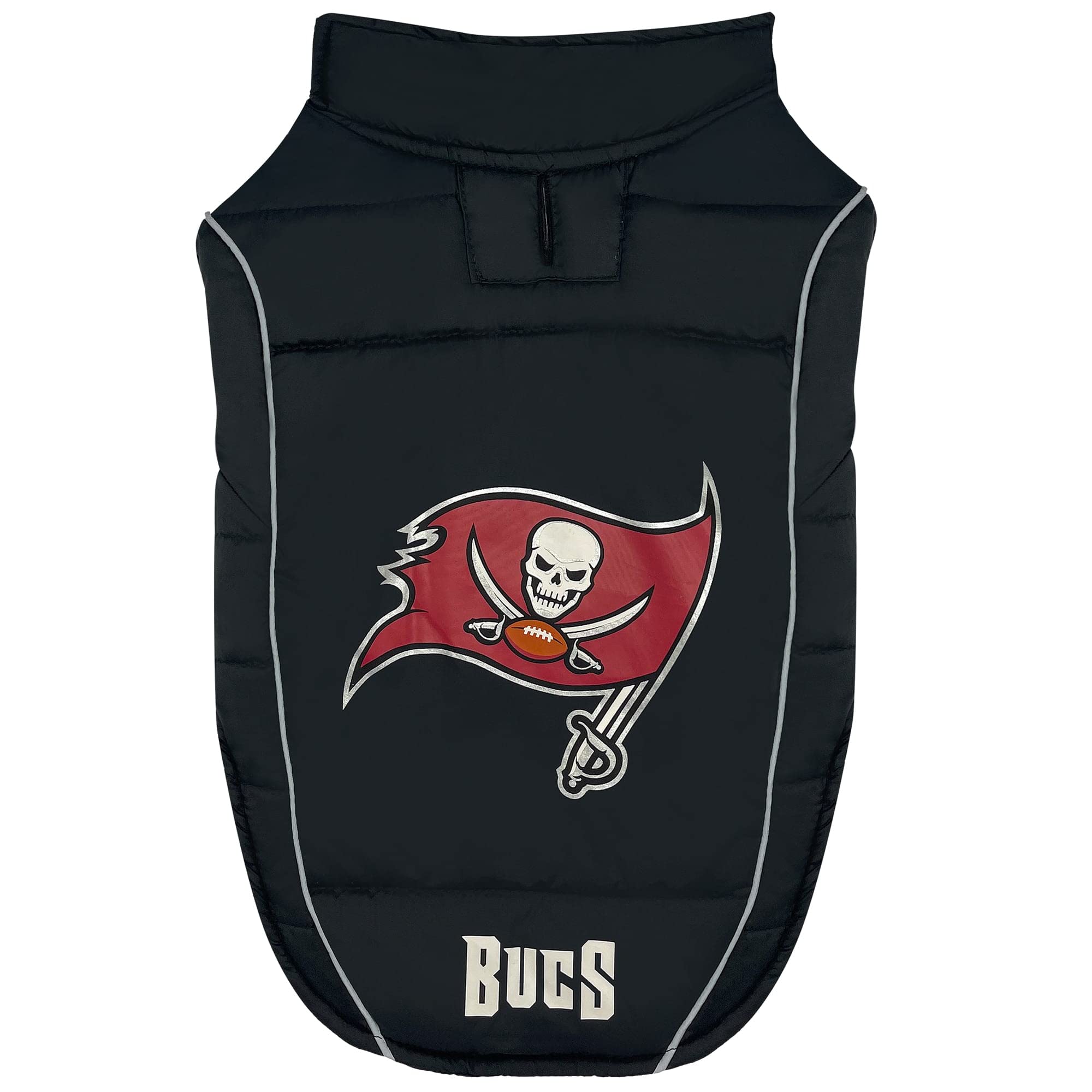 Nfl Tampa Bay Buccaneers Puffer Vest For Dogs & Cats, Size Medium. Warm, Cozy, And Waterproof Dog Coat, For Small And Large Dogs