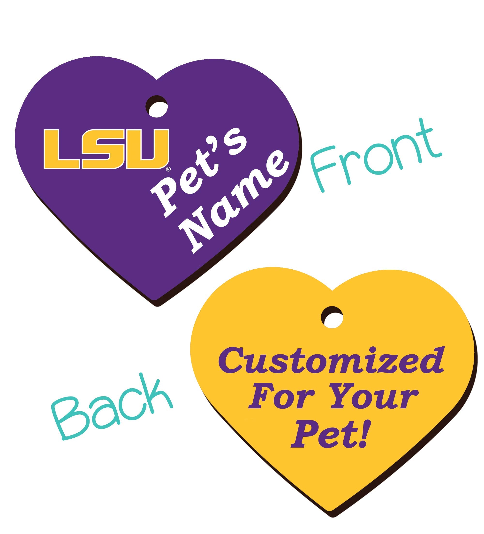 Ncaa Officially Licensed Pet Id Tag For Dogs & Cats Personalized For Your Pet (Lsu)