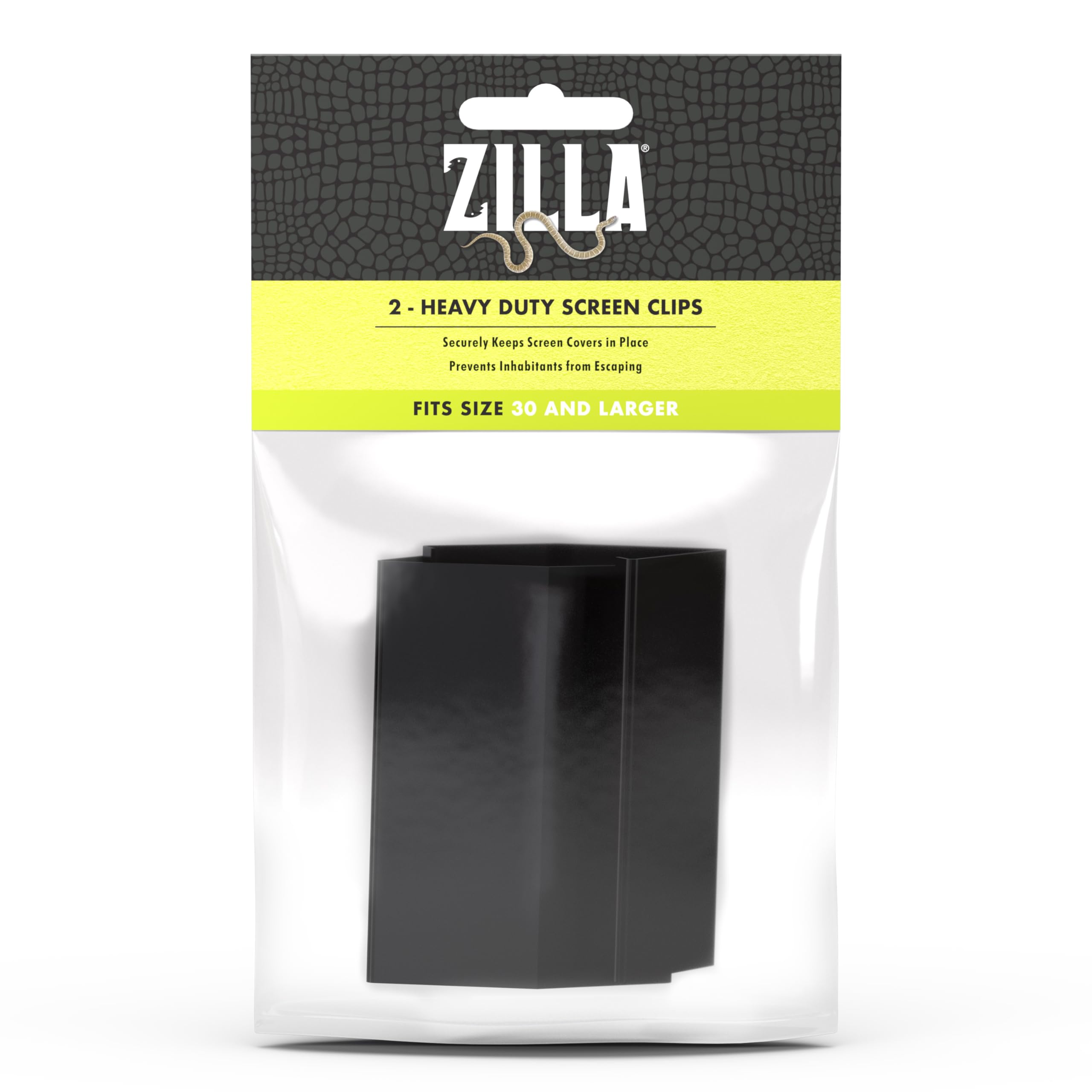 (2 Pack) Zilla Reptile Terrarium Covers Heavty Duty Screen Clips, Large 30Gallon Or Larger, 2 Clips Each