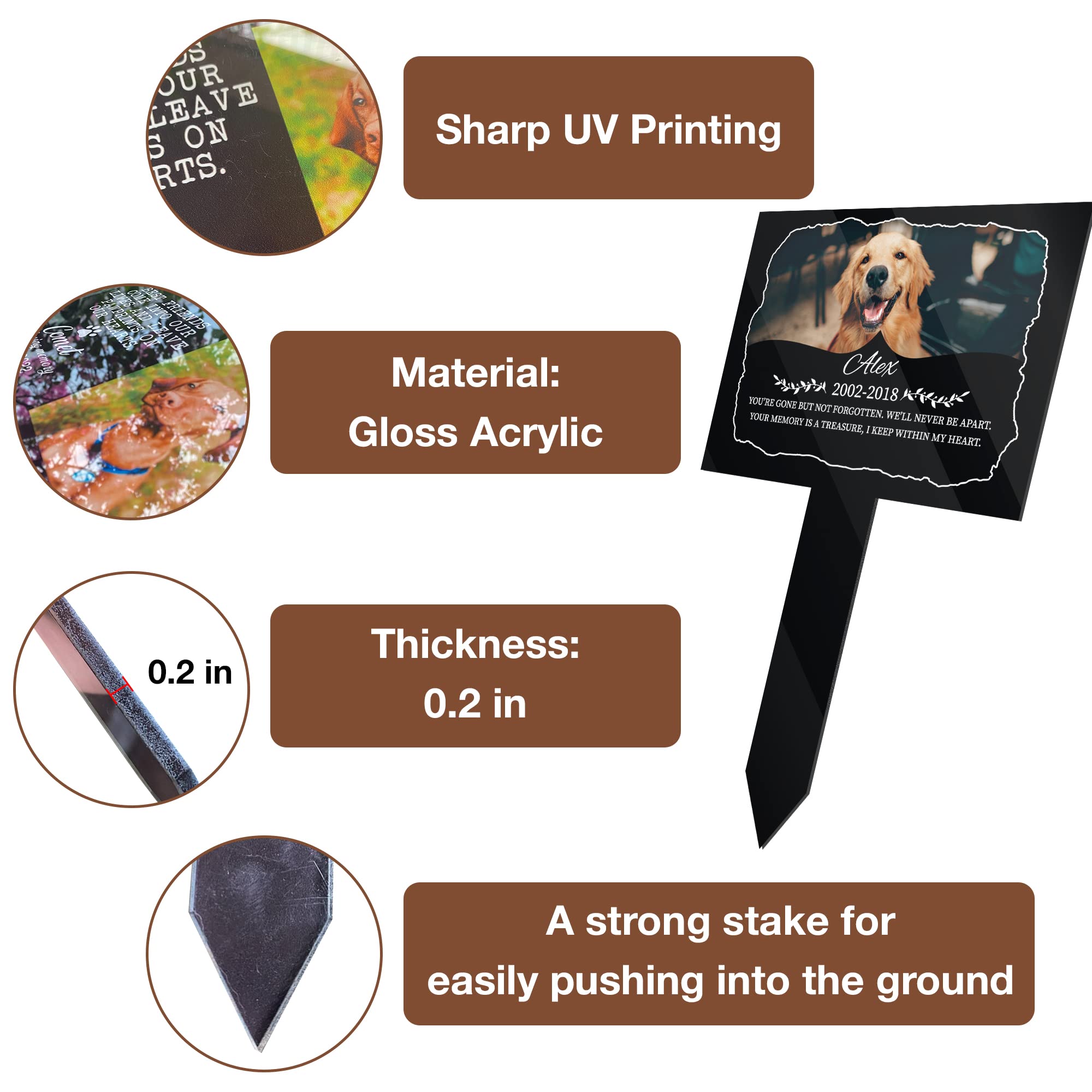 Bfigift Customized Dog Memorial Cross Pet Plaque Stake For The Garden Or Yard With Picture And Quote Pet Grave Markers Personalized Sympathetic Pet Loss Gifts Dog Memorial Stake For Someone Lost Pet