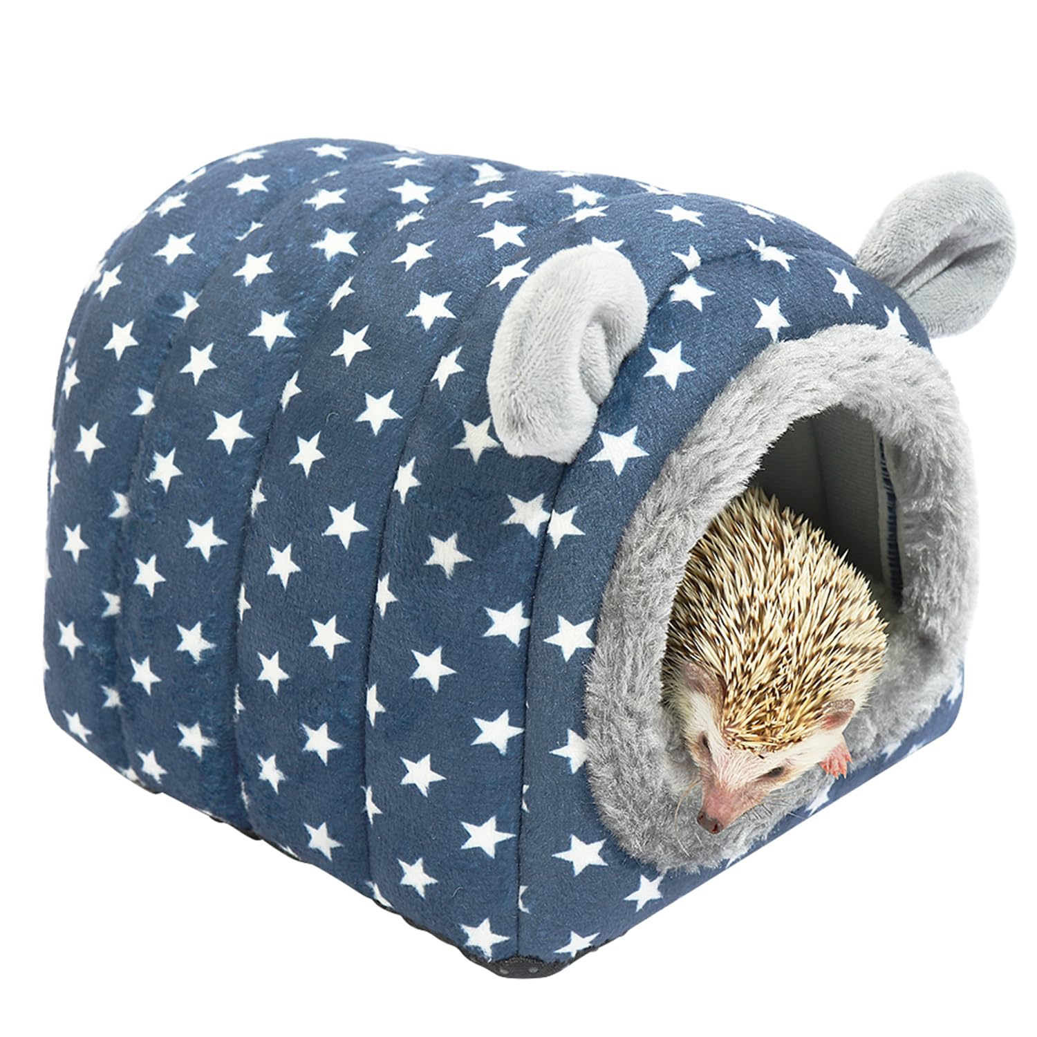YUANST Hedgehog Bed Cave Nest Hideout, Hamster Guinea Pigs Small Animals Cage Supplies Warm House (Blue)