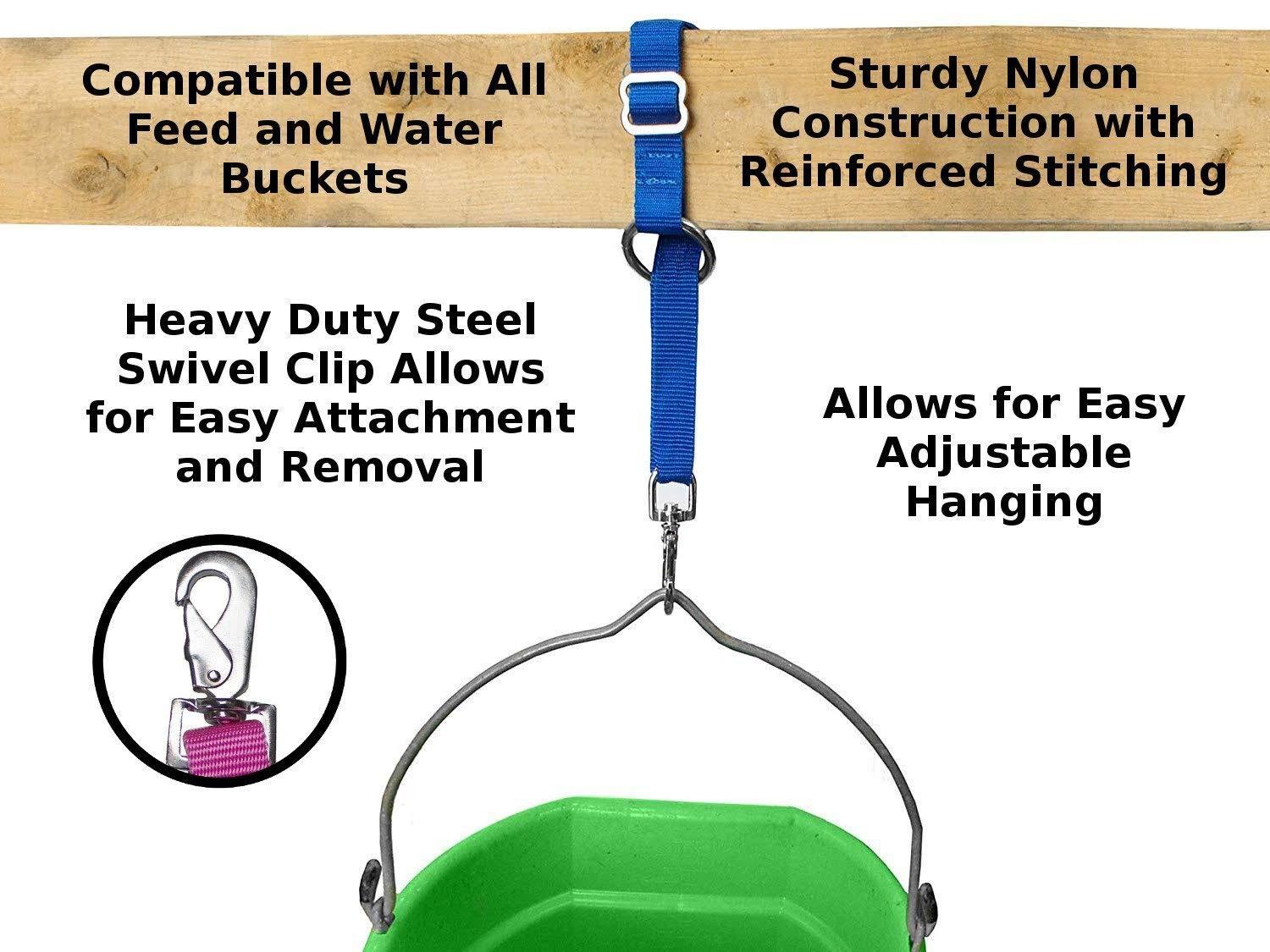 Derby Originals Heavy Duty Adjustable 30 Nylon Hanging Bucket Straps For Water And Feed Buckets - Available In 16 Colors And Pat