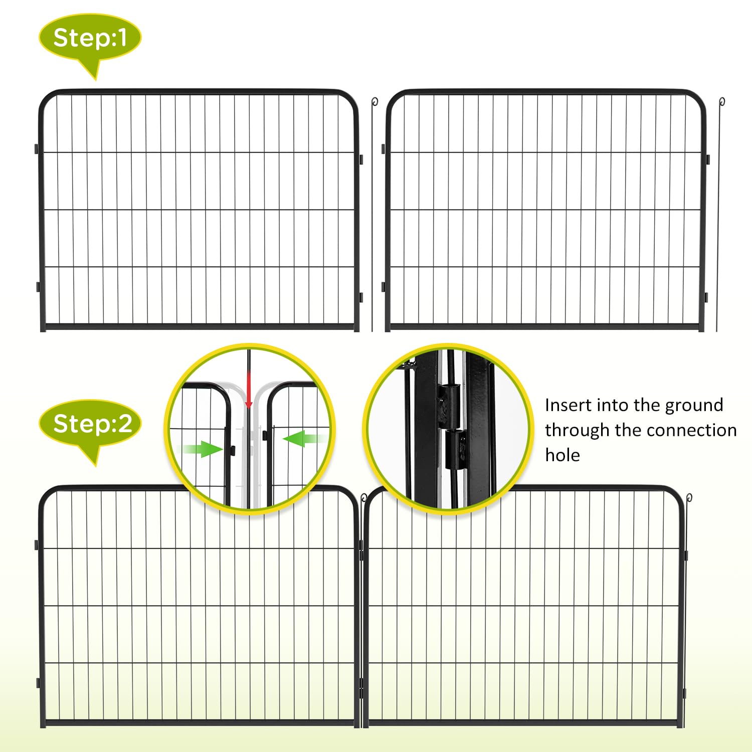 Bestpet Dog Playpen Indoor 24 Inch Height 12 Panels Dog Pen For Small And Medium Dogs, Exercise Pen Pet Dog Fence With Doors Pet