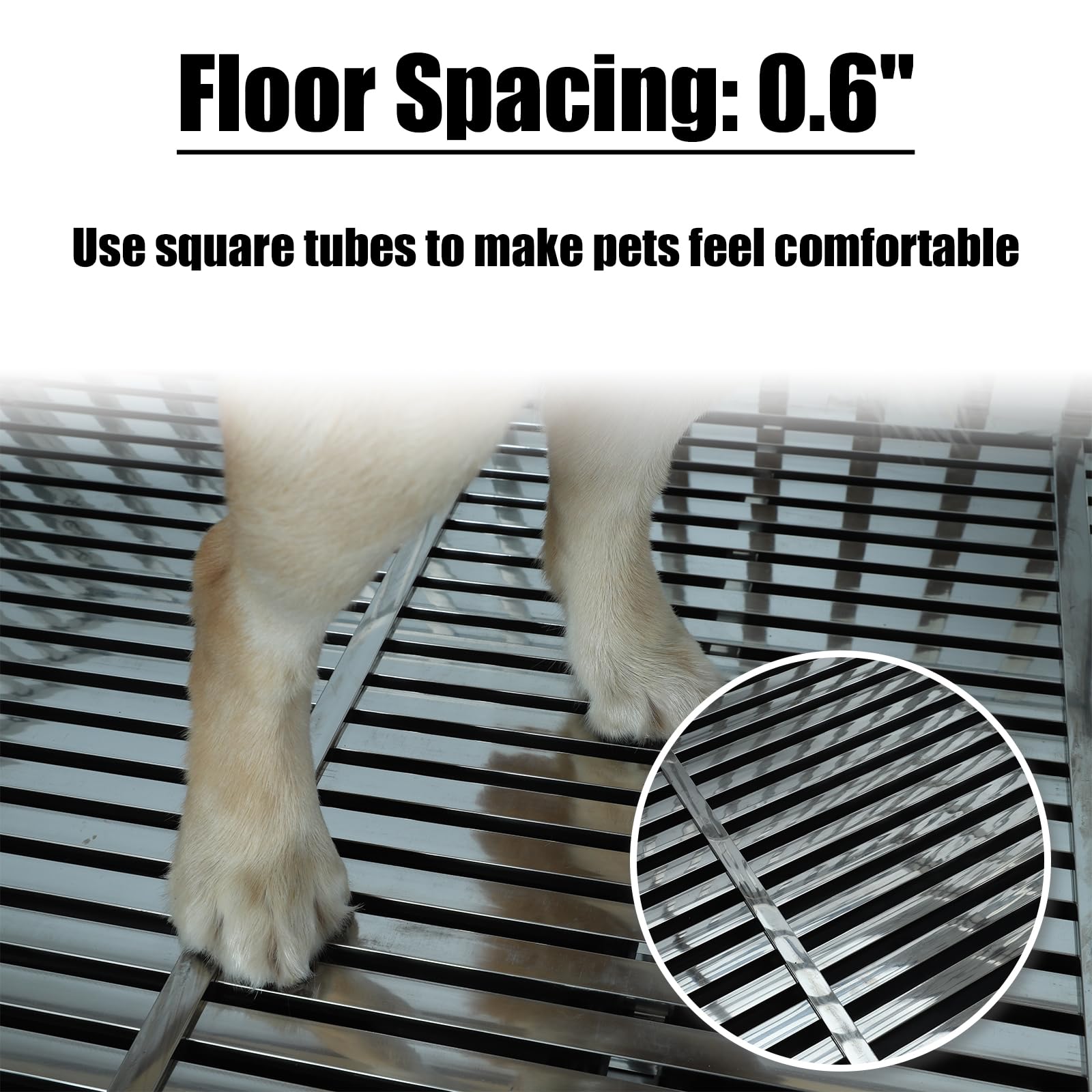 Confote 37 Inch Heavy Duty Stainless Steel Dog Cage High Anxiety Indestructible And Escape-Proof Dog Crate Kennel For Small Dogs
