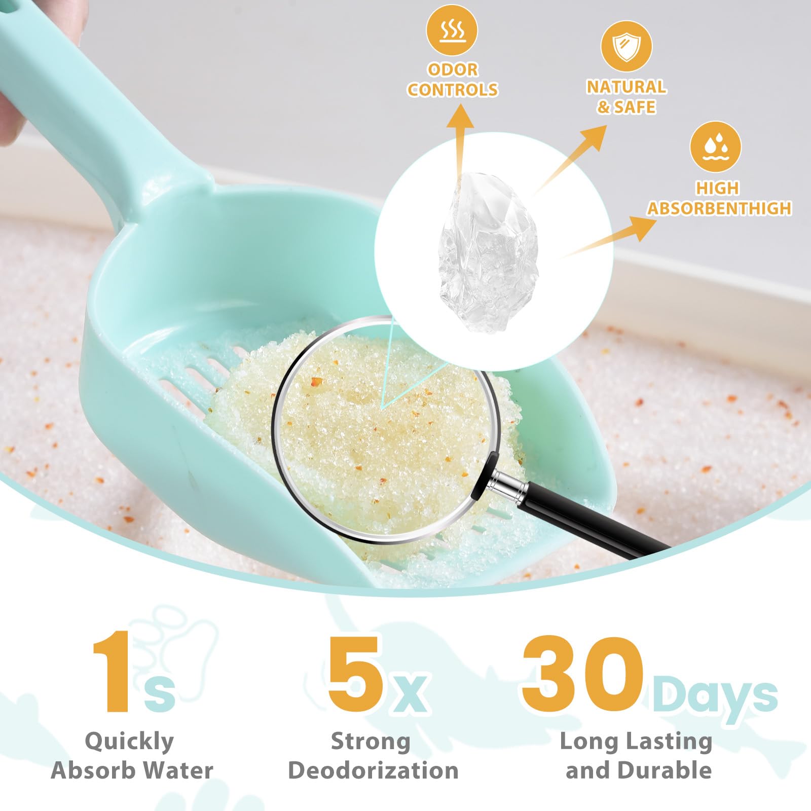 Neword Crystals Cat Litter Health Indicating Silica Gel Cat Litter, Color-Changing, 8Lb, Urine Ph Levels Detection Health Monito