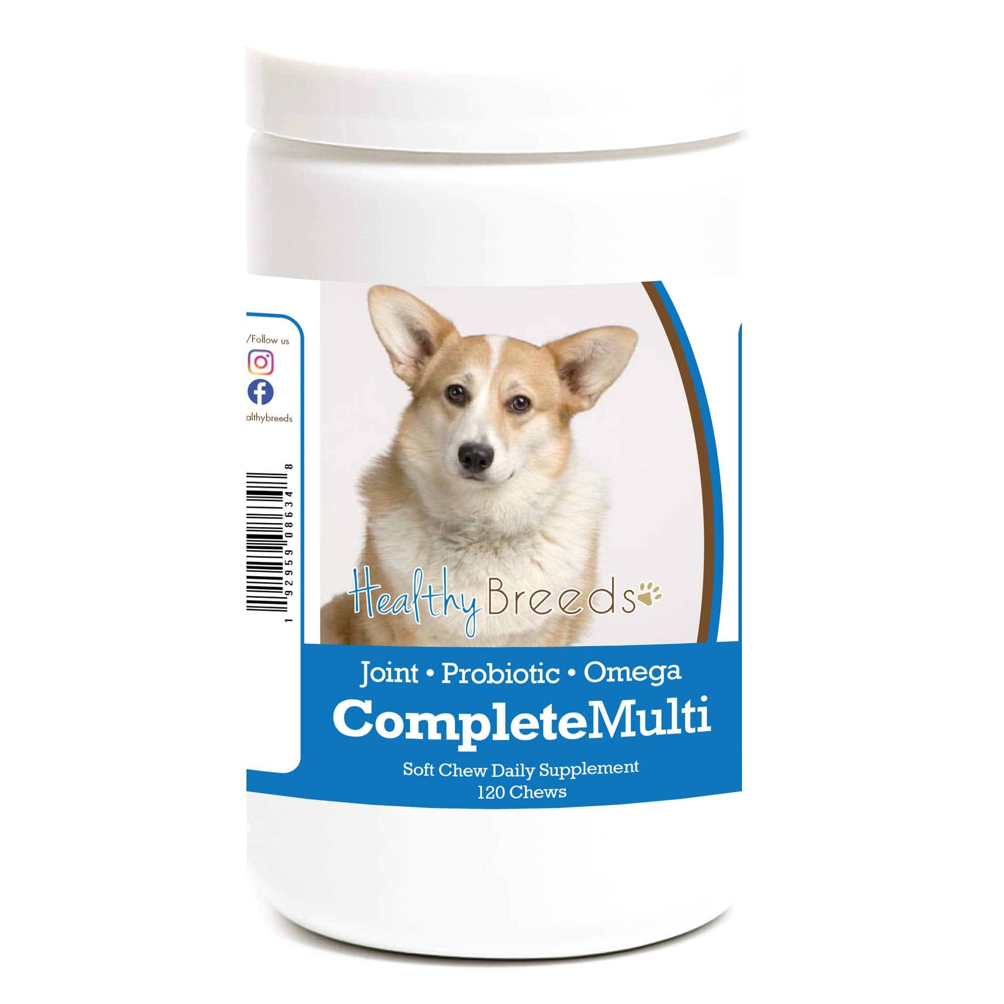 Healthy Breeds Cardigan Welsh Corgi All in One Multivitamin Soft Chew 120 Count