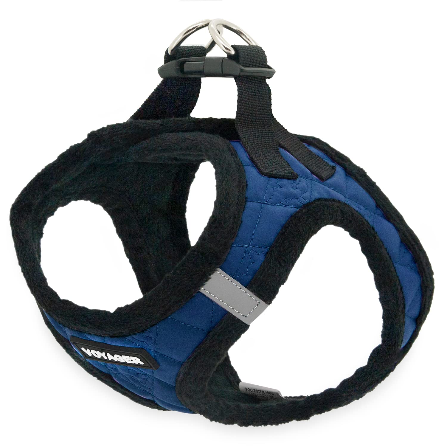 Voyager Step-In Plush Dog Harness - Soft Plush, Step In Vest Harness For Small And Medium Dogs By Best Pet Supplies - Harness (Royal Blue Faux Leather), S (Chest: 14.5 - 16')