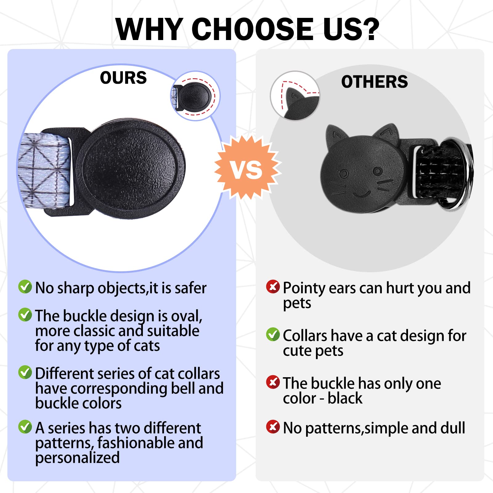 Dillybud Breakaway Cat Collar With Bell & Cute Pendant, 2 Pack Kitten Collars With Safety Buckle For Girl Boy Male Female Cats,