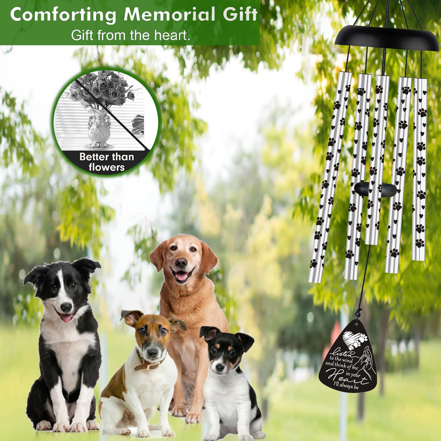 Dog Memorial Gifts For Loss Of Dog Pet Bereavement Sympathy Gift Memorial Gifts For Dogs Wind Chime In Memory Of Dog Remembrance
