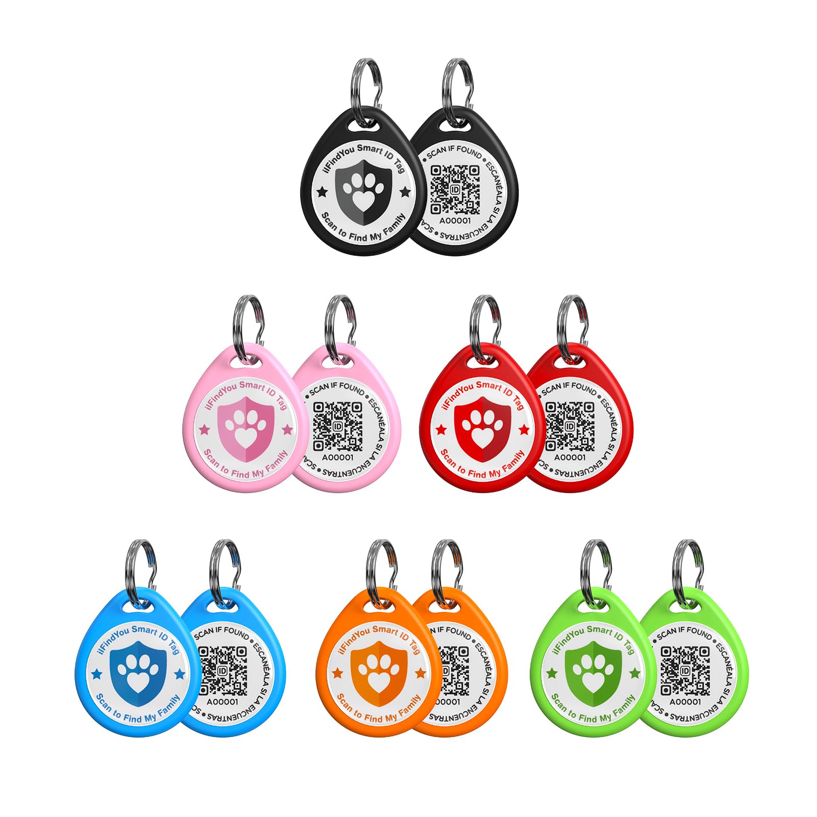 Ilfindyou 6 Pack Cat Tags Personalized Small, Qr Code Cat Name Tag For Cat Kitten Collar, Cat Tracker Scan Location Alerts, Mix 